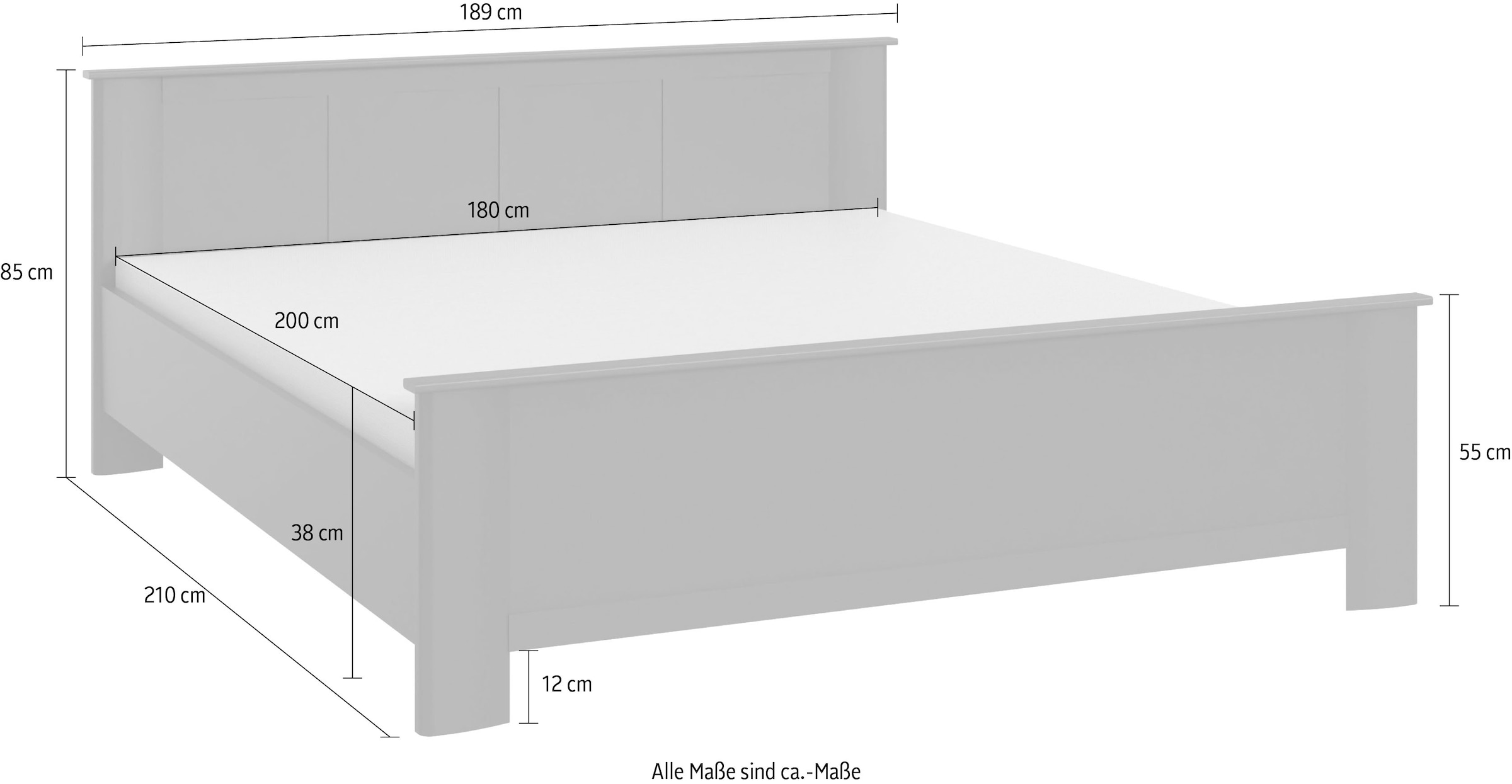 Wimex Lit »Chalet in verschiedenen Farben erhältlich« disponible en largeurs 100cm, 160cm & 180cm