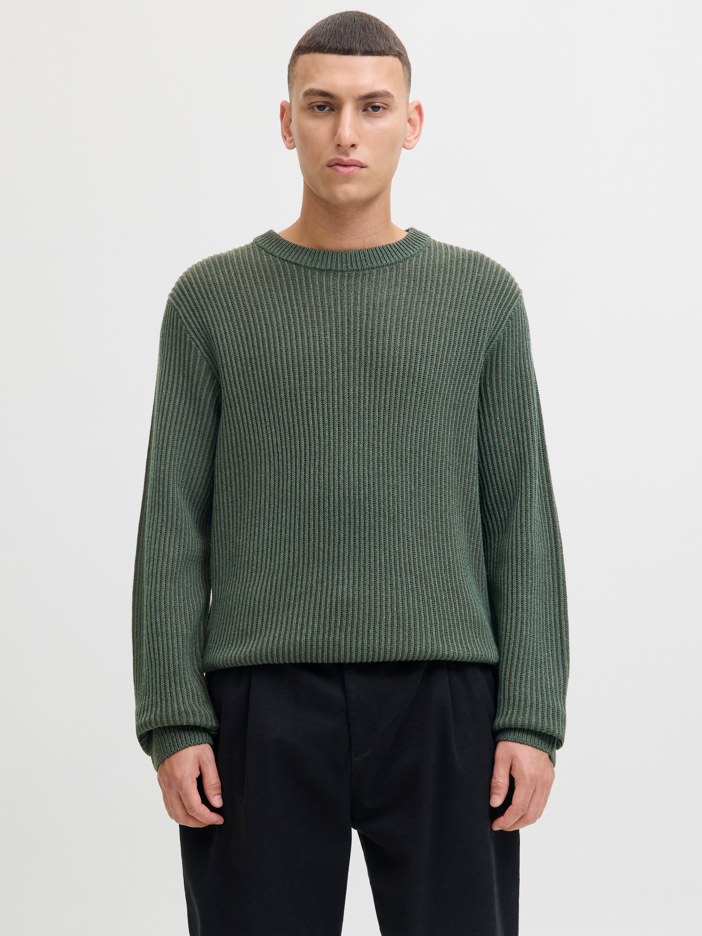 Jack & Jones Rundhalspullover »JJEDOVER KNIT CREW NECK SN« Baumwollmischung, regular fit