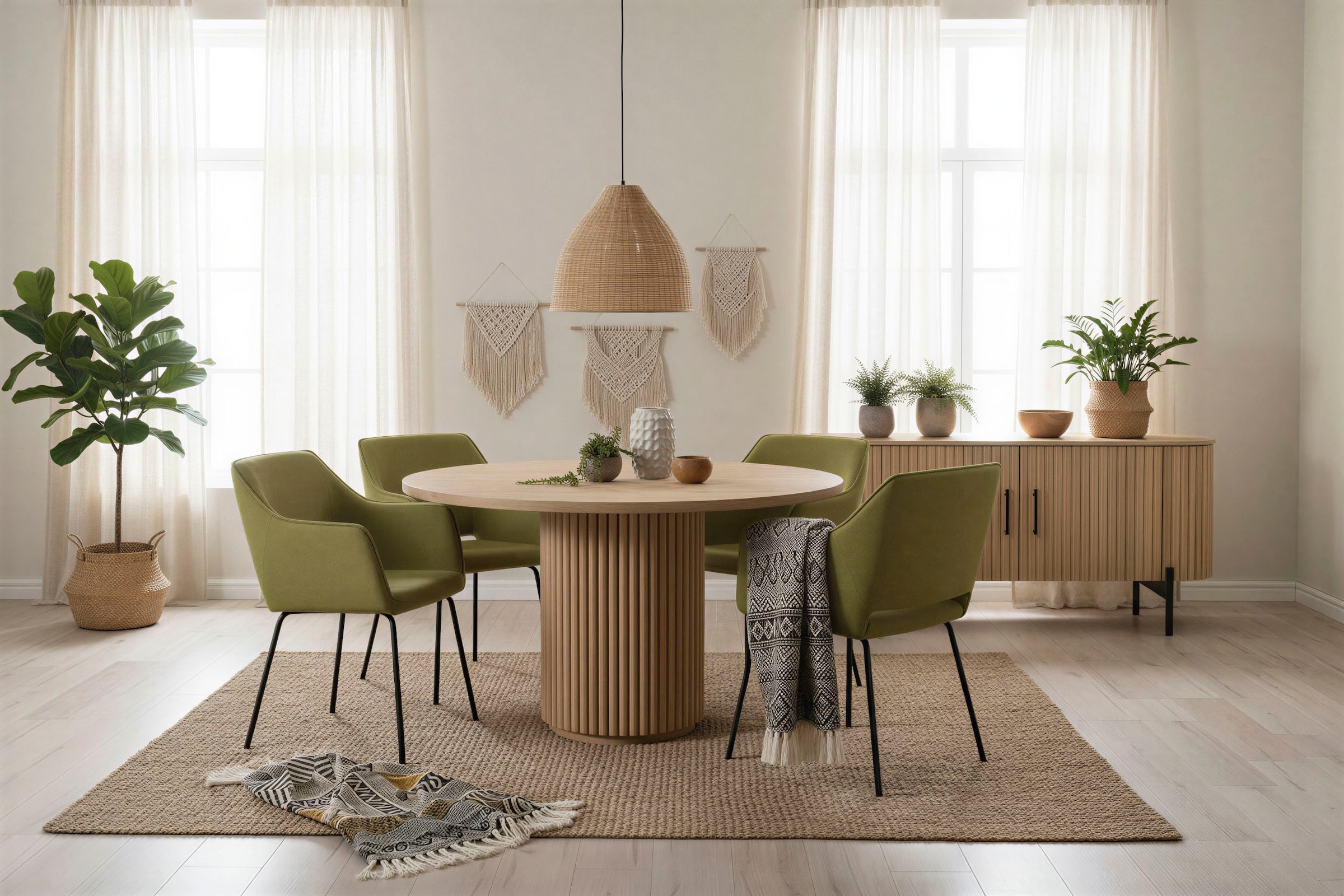 SIT Table de salle à manger »Ribbed Side Table High« avec pied colonne au look côtelé extravagant