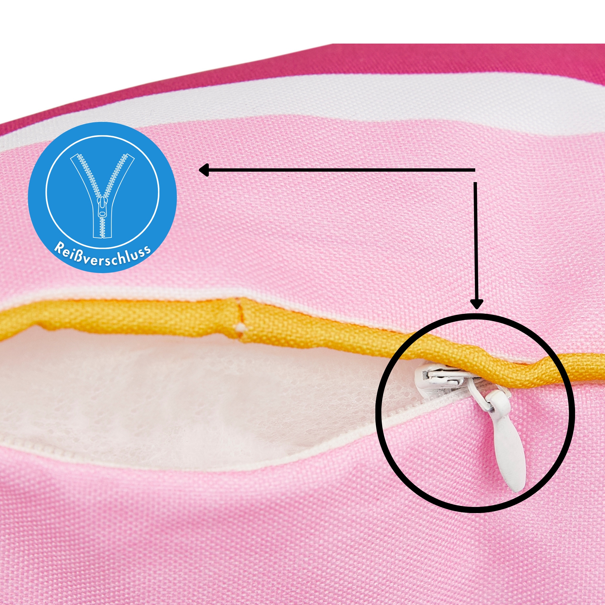 Andiamo Coussin décoratif »Helia, Kissenhülle mit Füllung« Sofakissen, modernes Design, eckig, 40x40, Outdoor geeignet