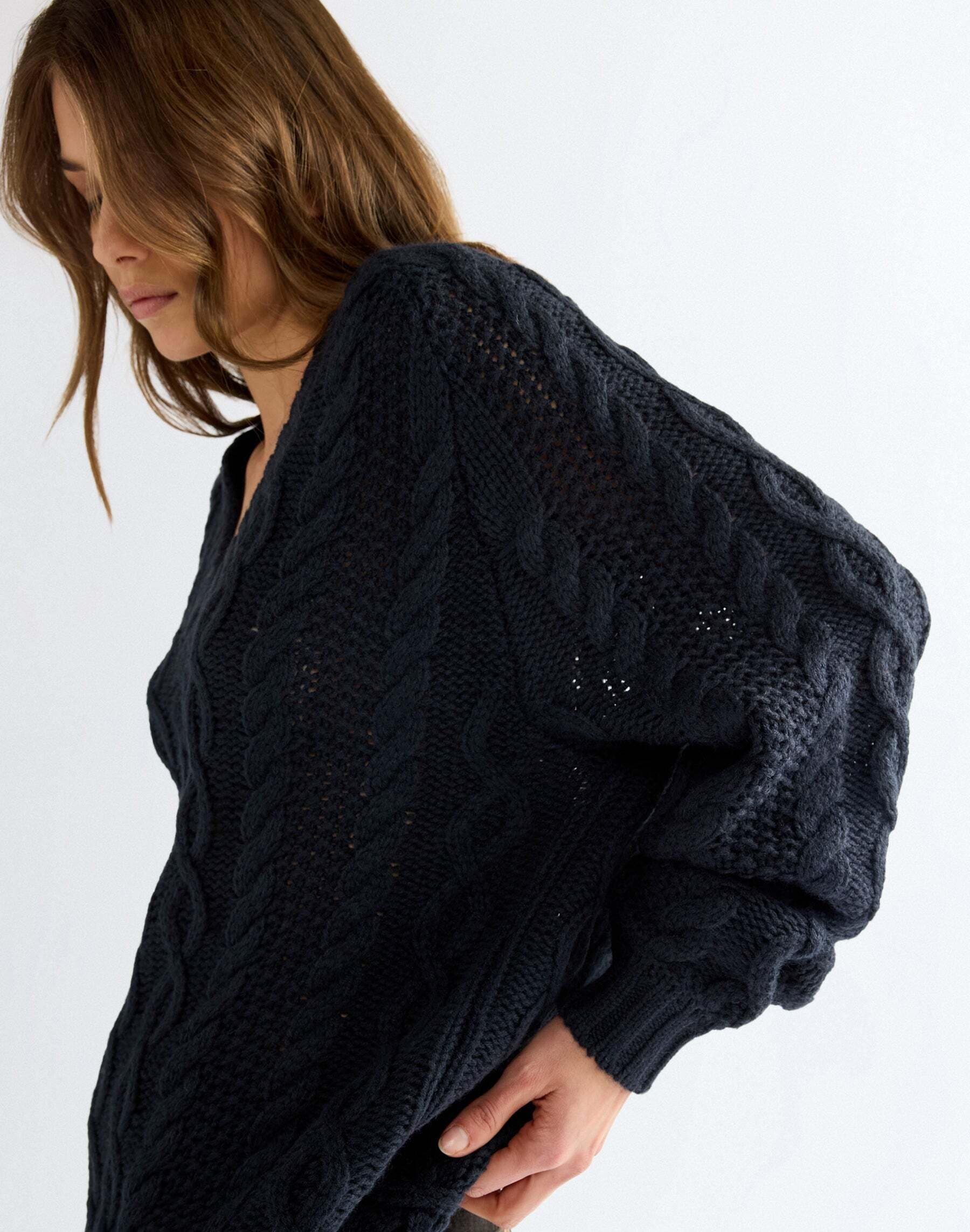 Wrangler Pull en tricot »WRANGLER Pullover V Neck Cable Knit«