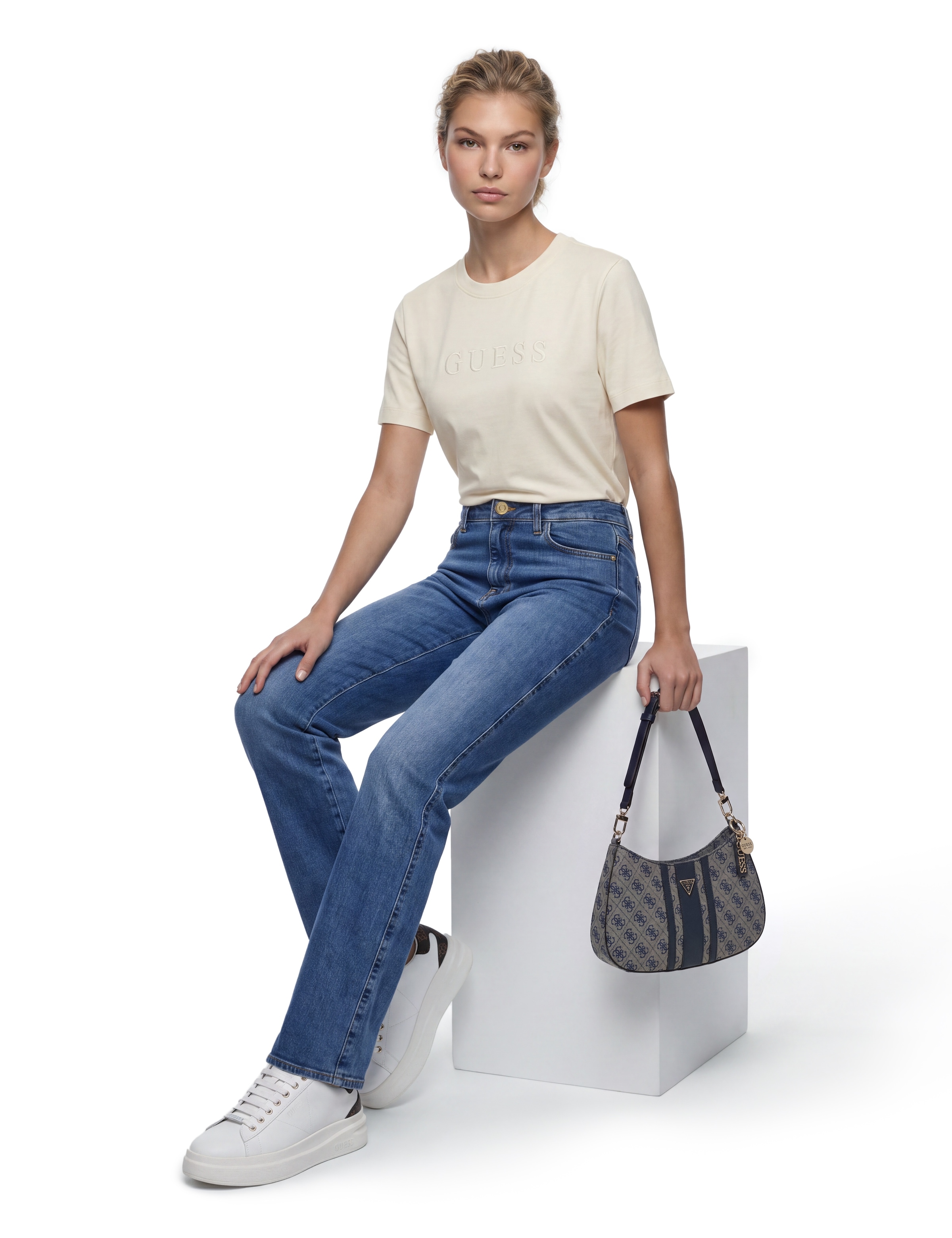 Guess Jeans droit »SEXY STRAIGHT« avec ceinture haute, denim stretch