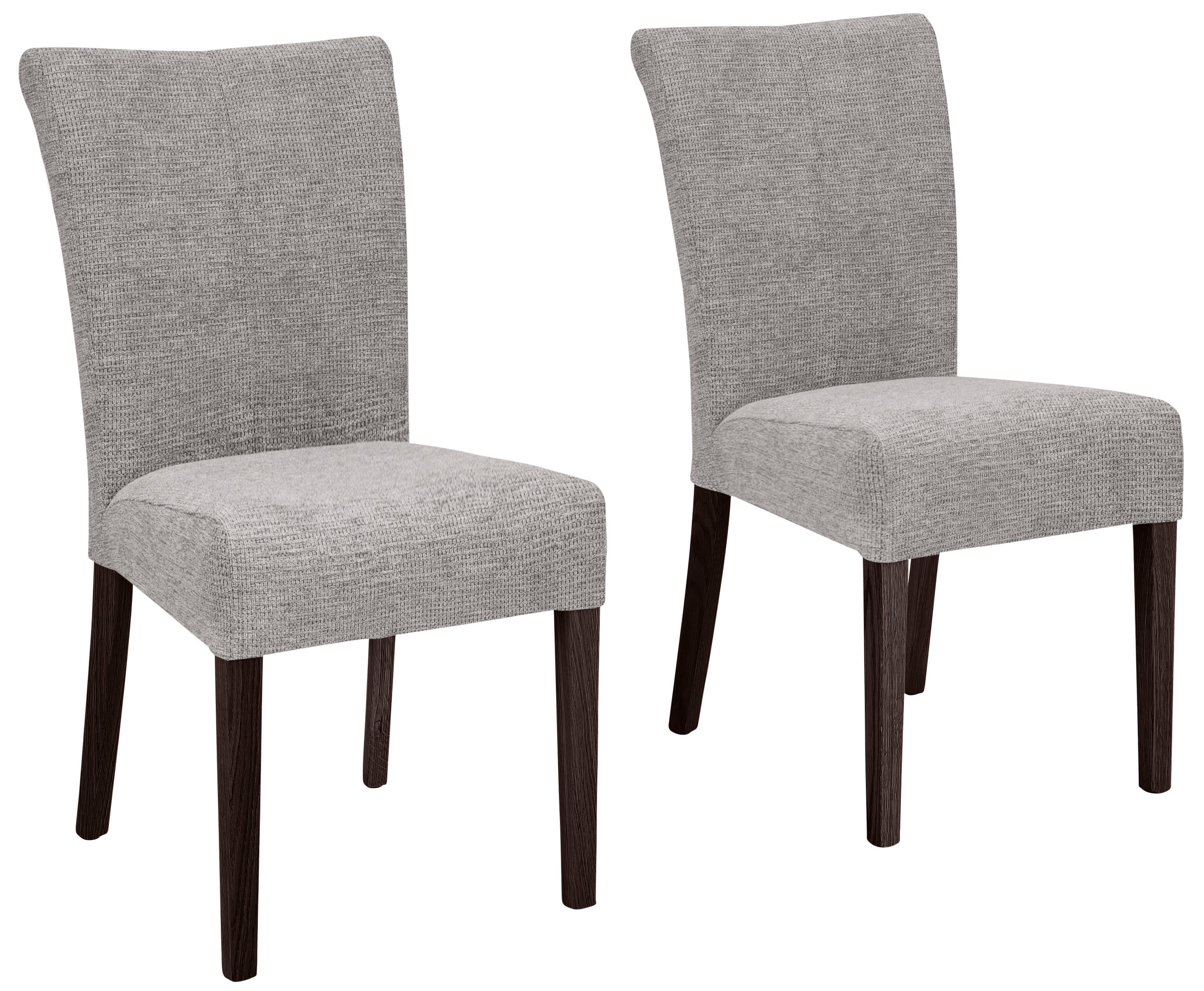 Home affaire Chaise de salle à manger »Queen« (Set) 2 cuisBeine aus massiver Buche, wengefarben lackiert, Polsterstuhl