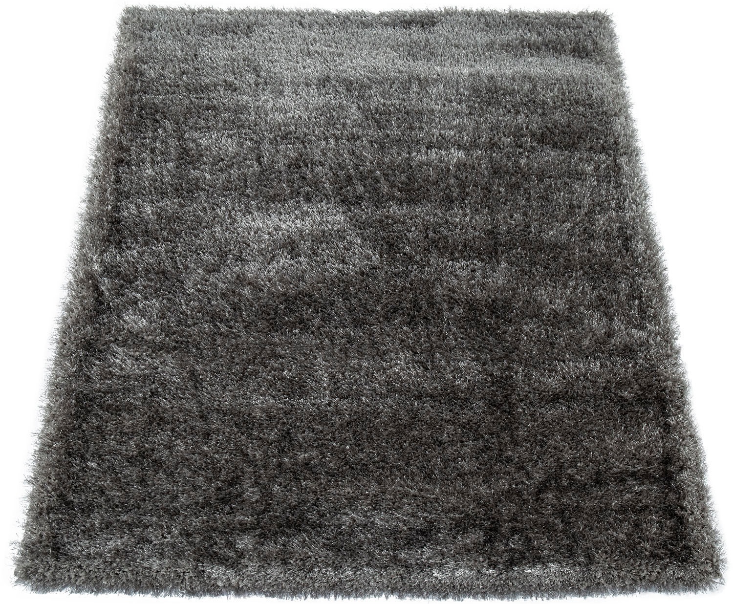Paco Home Hochflor-Teppich »Touch 100« rechteckig 49 mm Höhe weicher Uni Shaggy mit Glanz Garn, Wohnzimmer