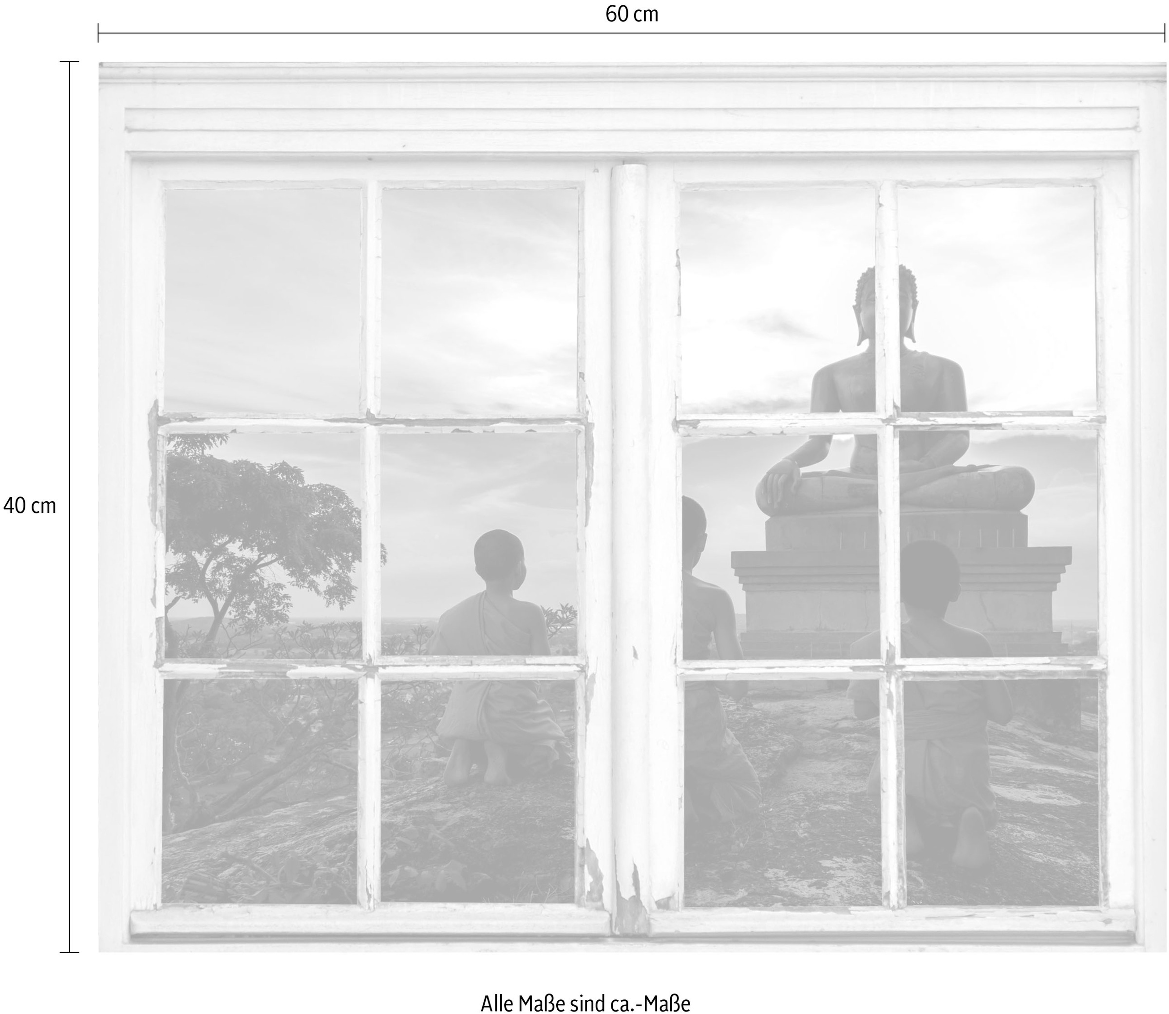 queence Wandsticker »Buddha Figur« Wandsticker, Wandbild, selbstklebend, Buddha, Beten