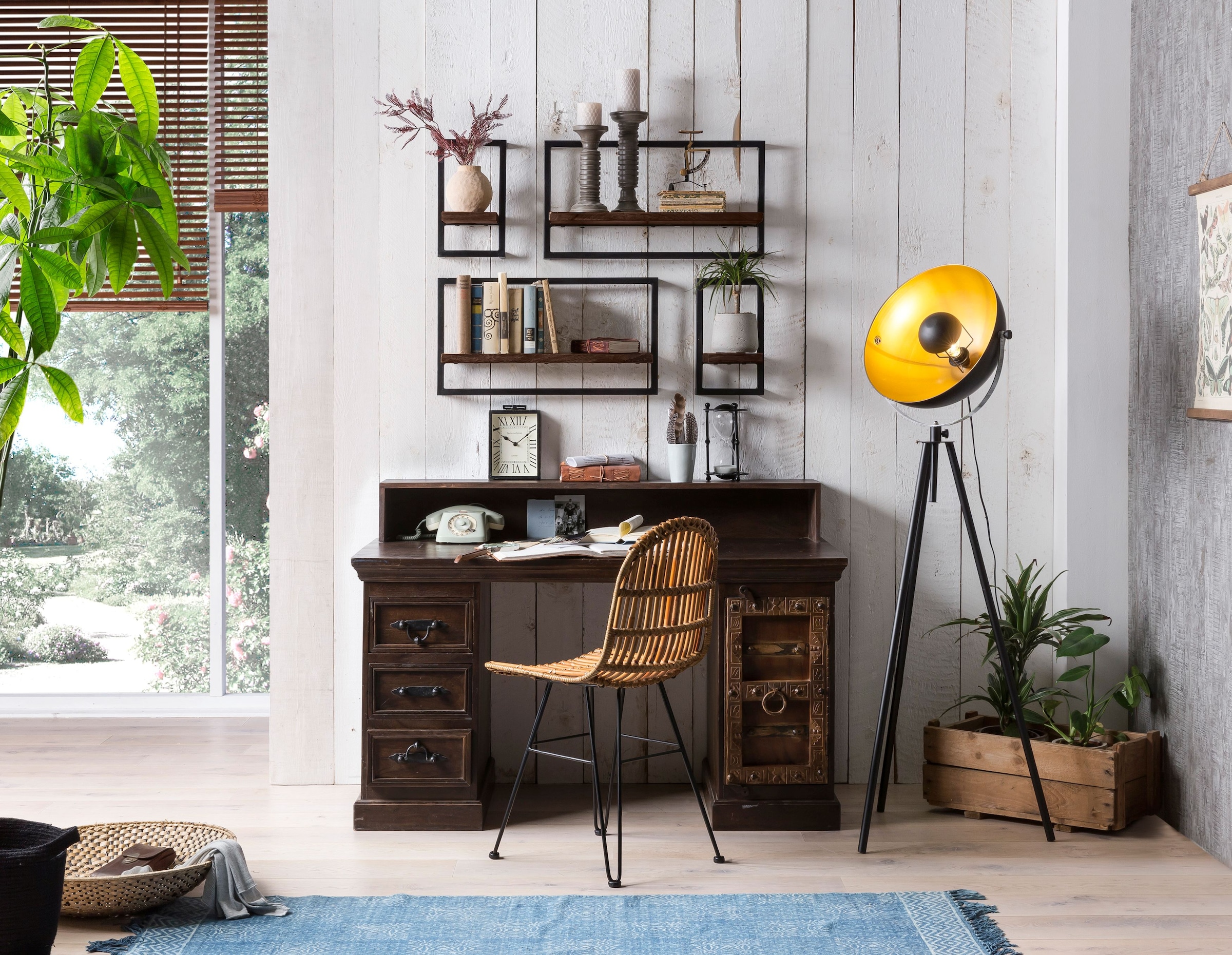 SIT Chaise en rotin () motif chevrons dans le dos