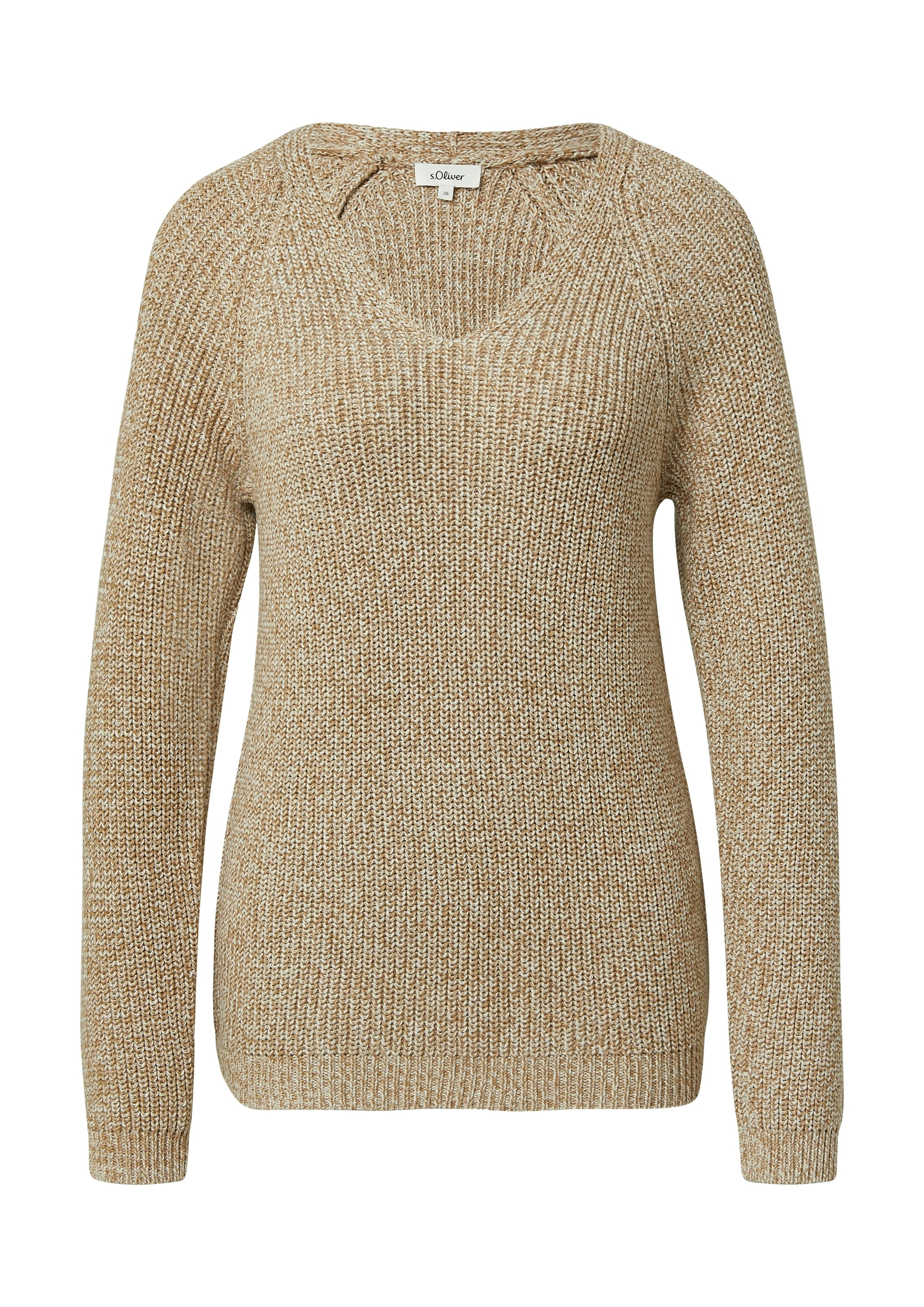 s.Oliver Strickpullover mit V-Ausschnitt, meliert