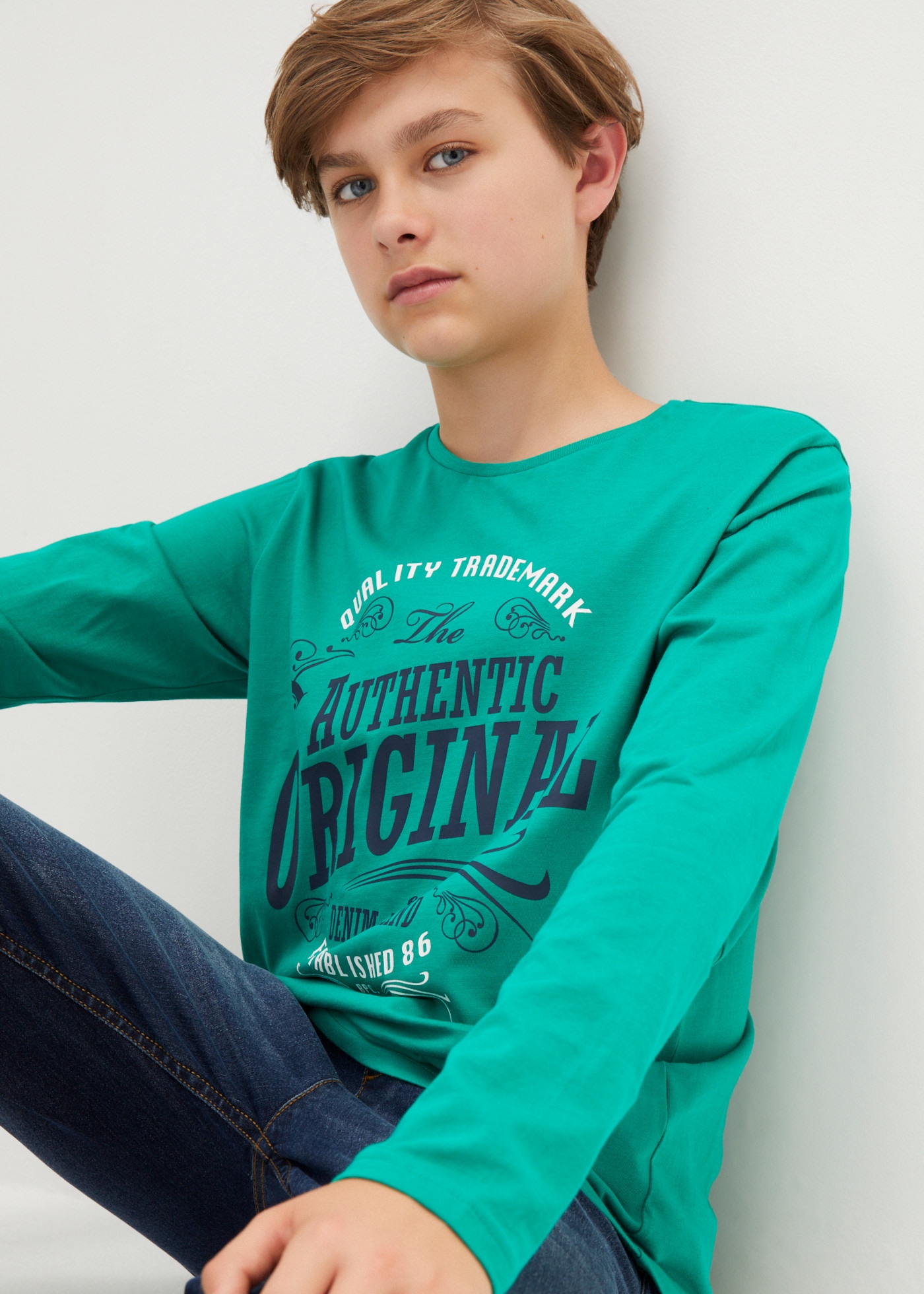 bonprix T-shirt à manches longues Paquet,  pour enfants, en coton, col rond, style décontracté