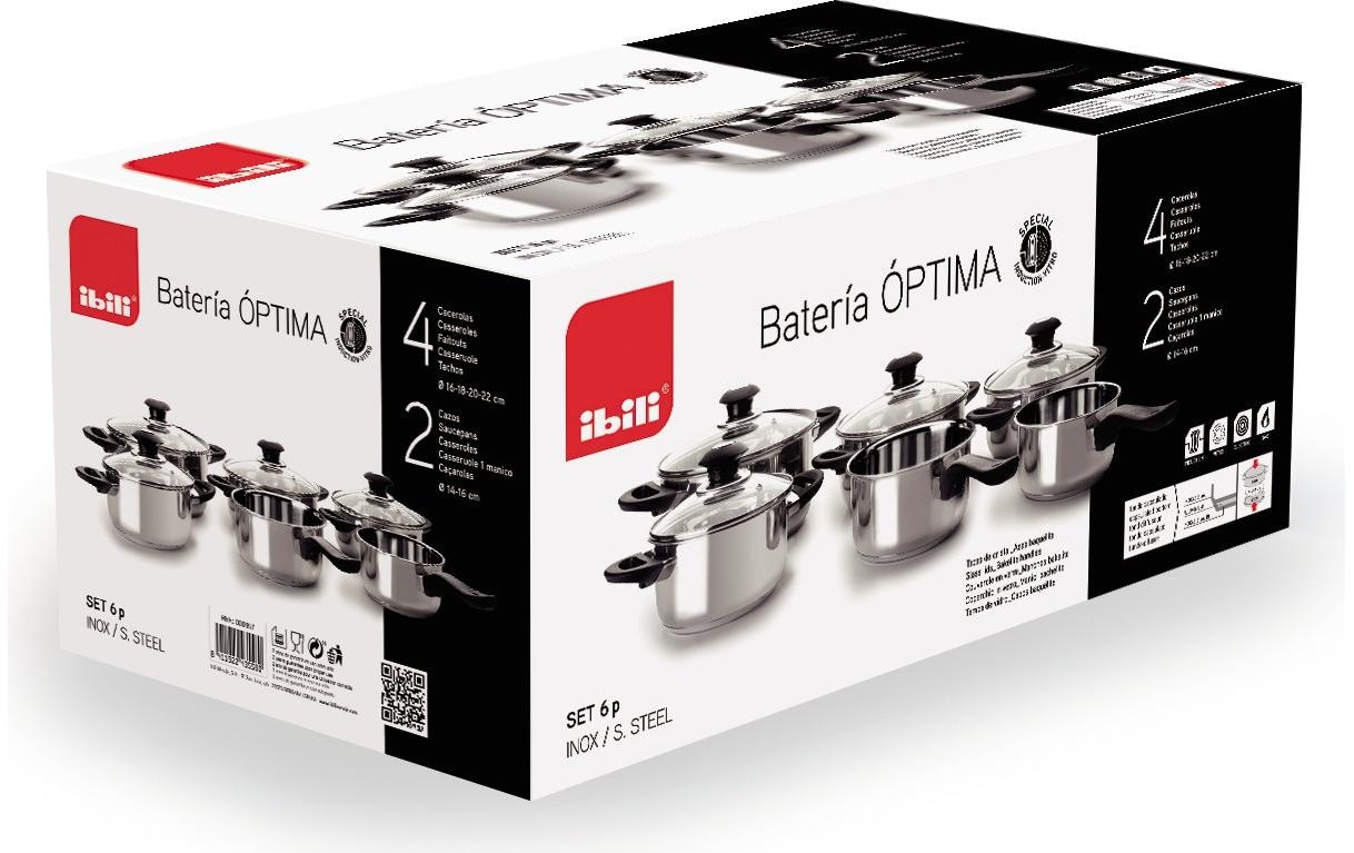   Set de casseroles »Ibili Optima ((6 Stück) 14 cm/16 cm/18 cm/20 cm/22 cm«