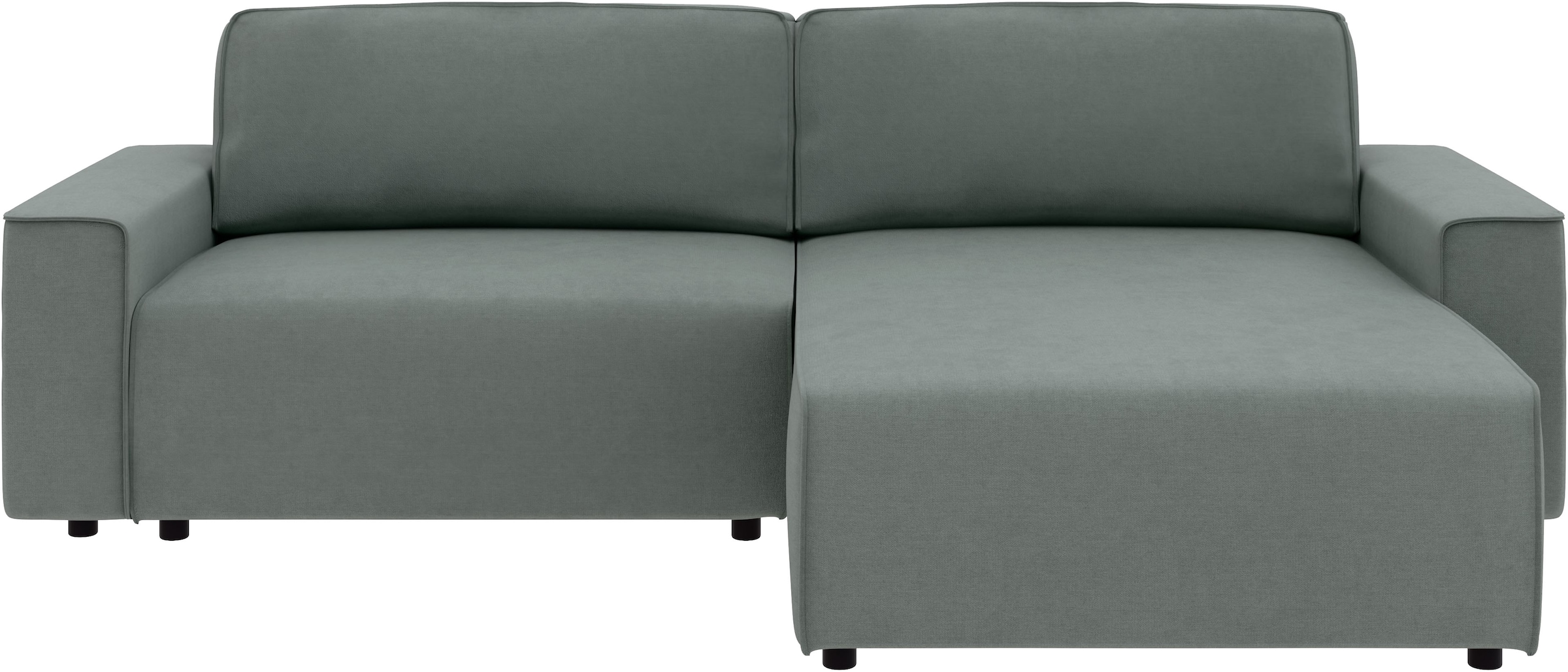 Home affaire Canapé d'angle »Chance, Recamiere beidseitig montierbar, Schlaffunktion, Breite 265 cm« en structure fine LINO, avec fonction couchage et coffre de lit
