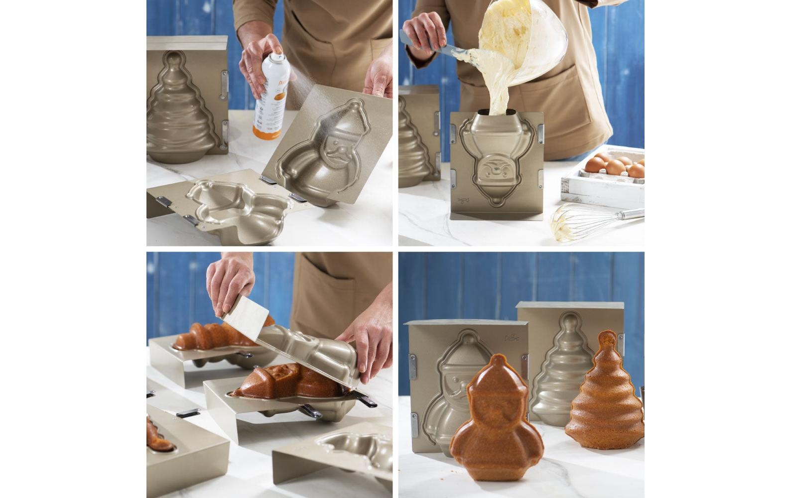 Decora »Decora Backform 3d Schneemann Antihaftbeschichtung Grau«