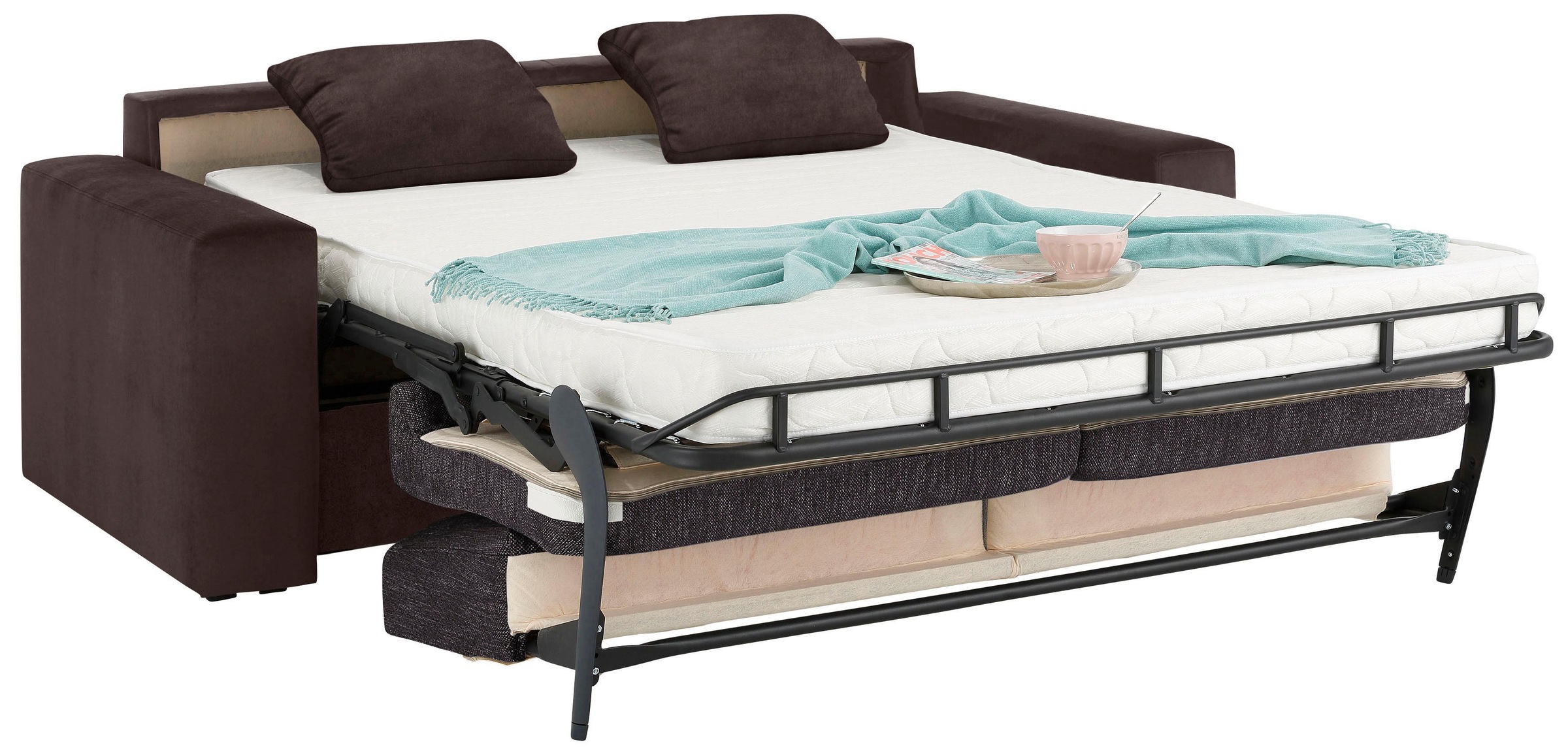 Home affaire Schlafsofa »Roma  Matratzenhöhe 14 cm« Dauerschlaffunktion, mit Unterfederung, Lattenrost, Matratze