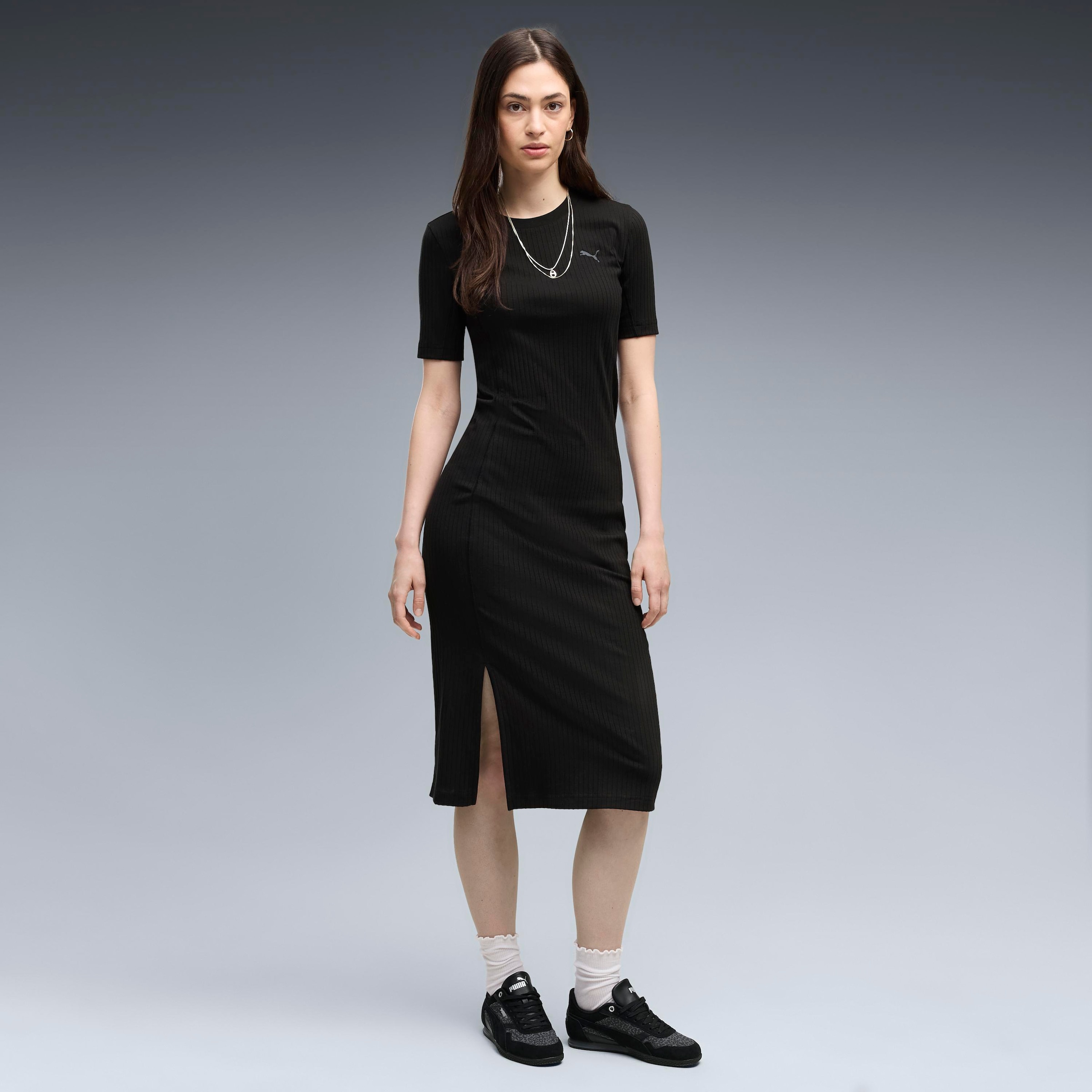 PUMA Sweatrock »HER RIB DRESS« kniebedeckende Länge, unifarbenes Design, sportlicher Schnitt