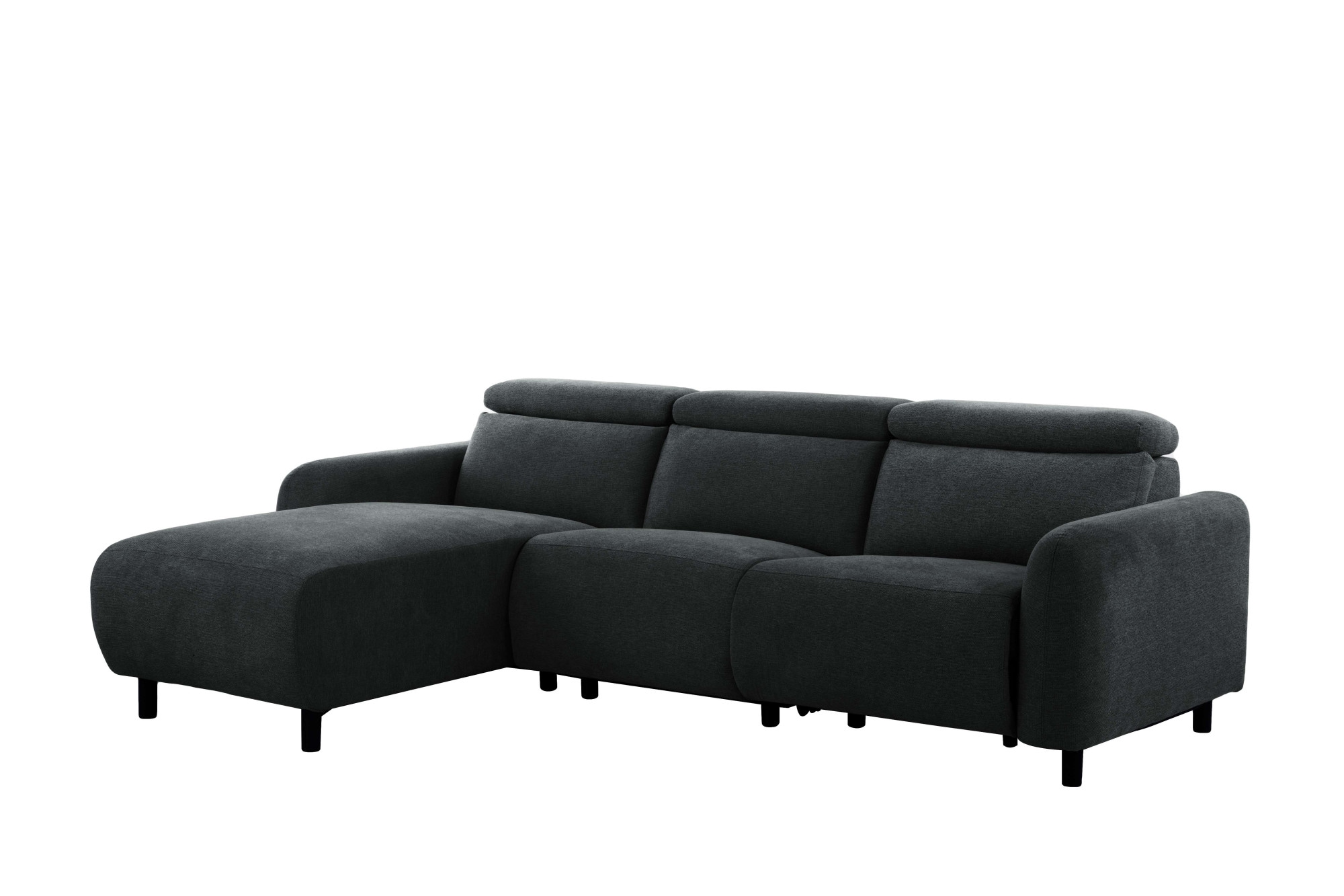 GOODproduct Ecksofa »SKAANE Struktur, L-Form, 274 cm, manuelle/elektrische Relaxfunktion,« rundes Design, Kopfteilverstellung, Federkernpolsterung