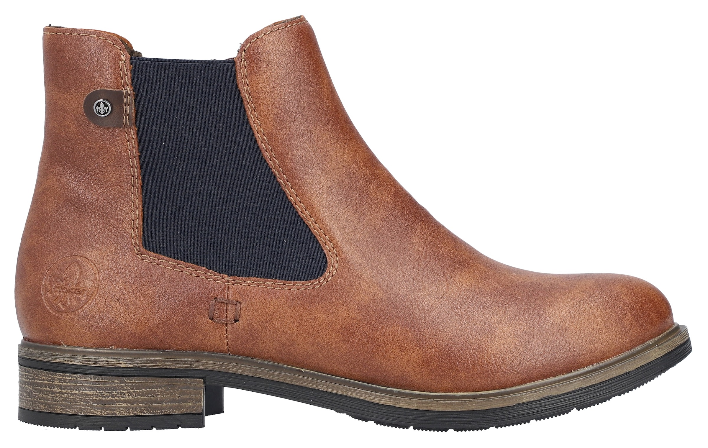 Rieker Chelseaboots  , Schlupfboots, Stiefelette, Blockabsatz, mit wärmendem Textilfutter