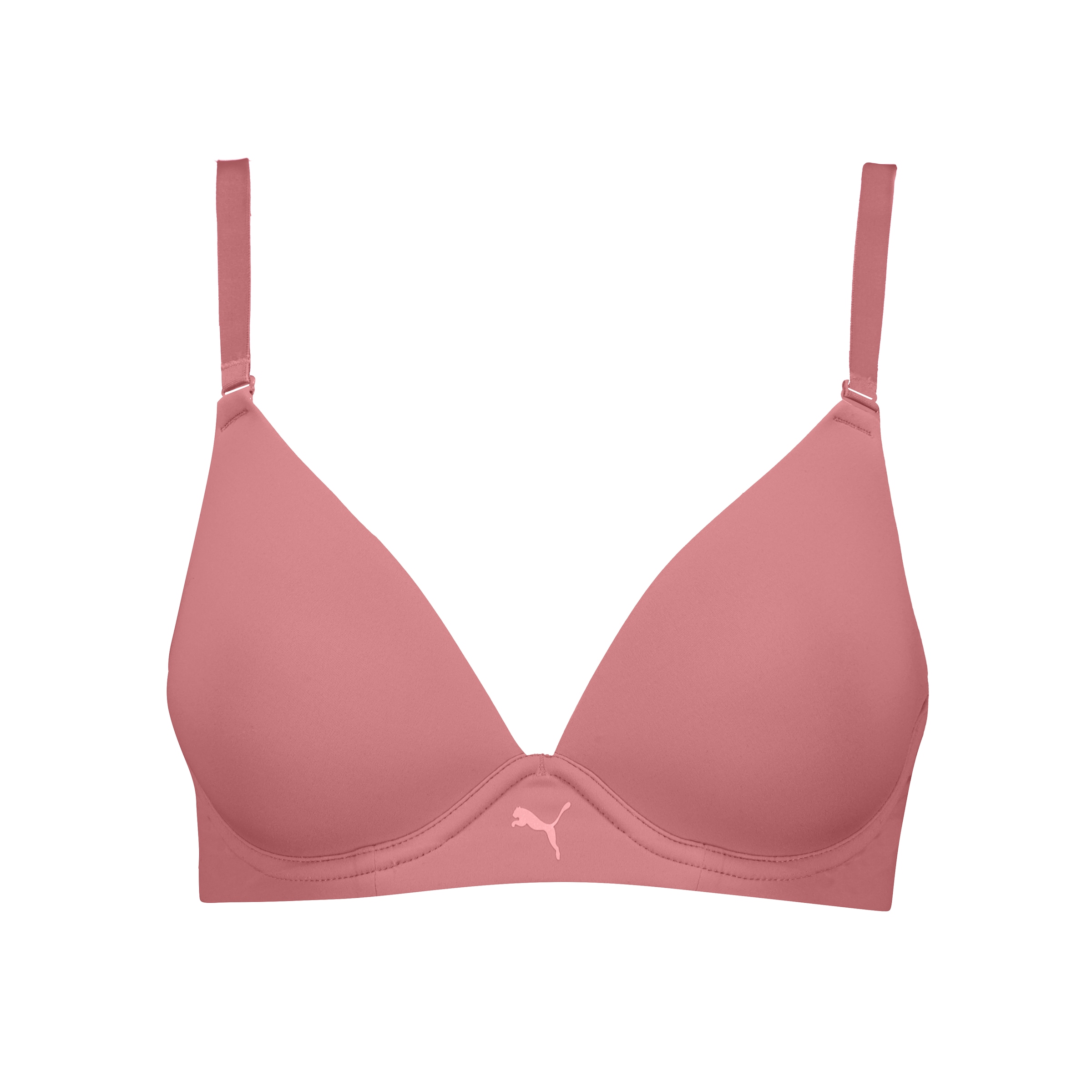 PUMA Bügel-BH »PUMA WOMEN MICROFIBER SOFT PADDED BRA« mit wendbaren und verstellbaren Trägern, Logodruck vorn