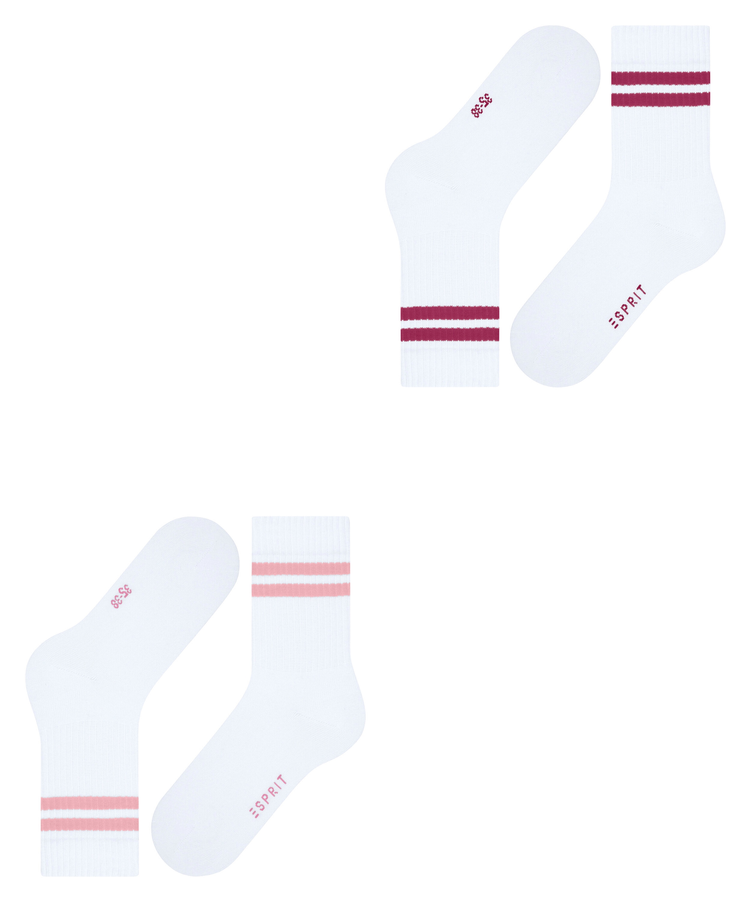 Esprit Chaussettes de tennis »Tennis Stripe« 2 paires,  avec bandes contrastées, design sportif, coupe parfaite
