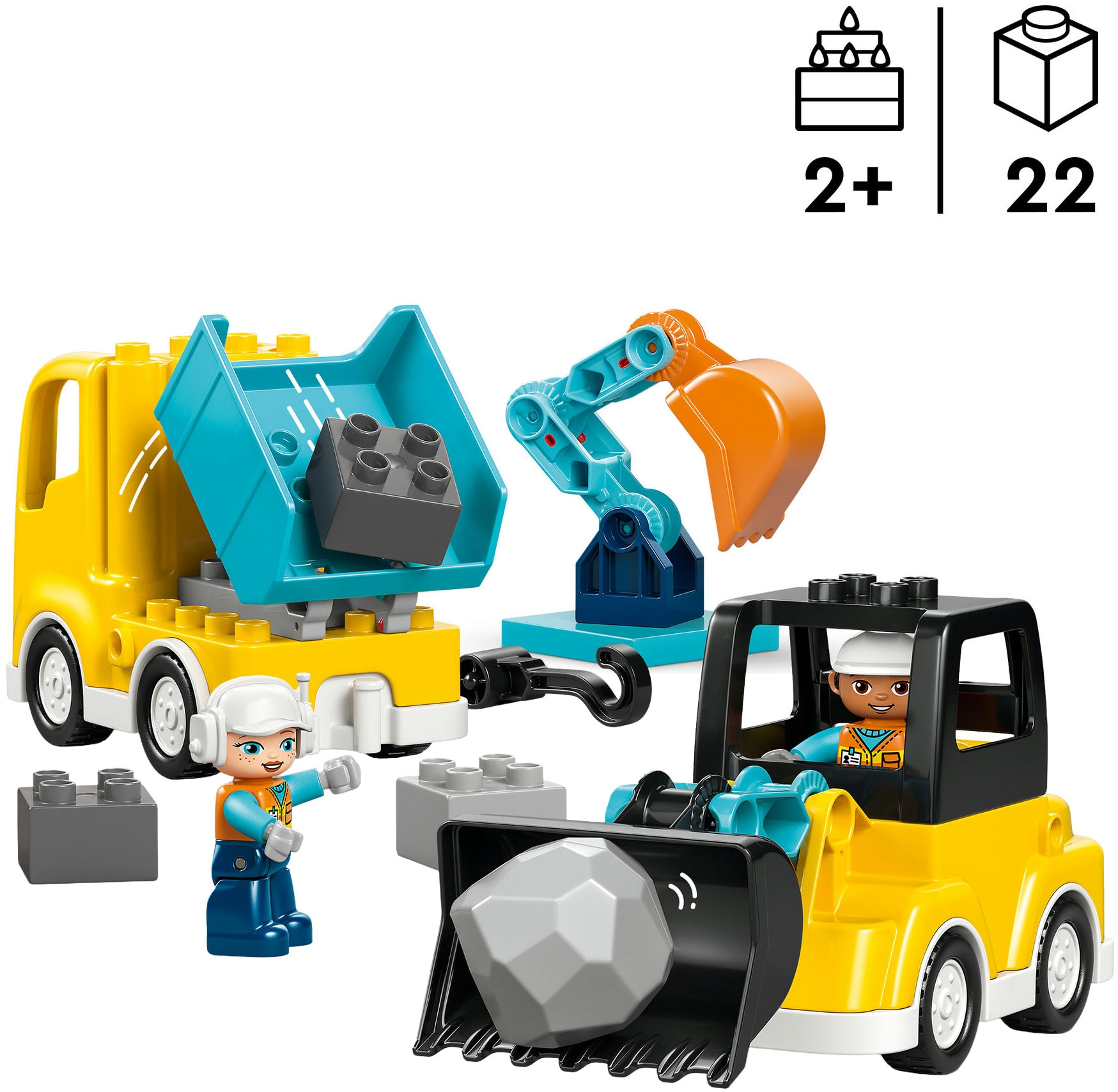 LEGO® Pions de construction »Baufahrzeuge – 3-in-1-Set (10475), LEGO DUPLO Town« Made in Europe