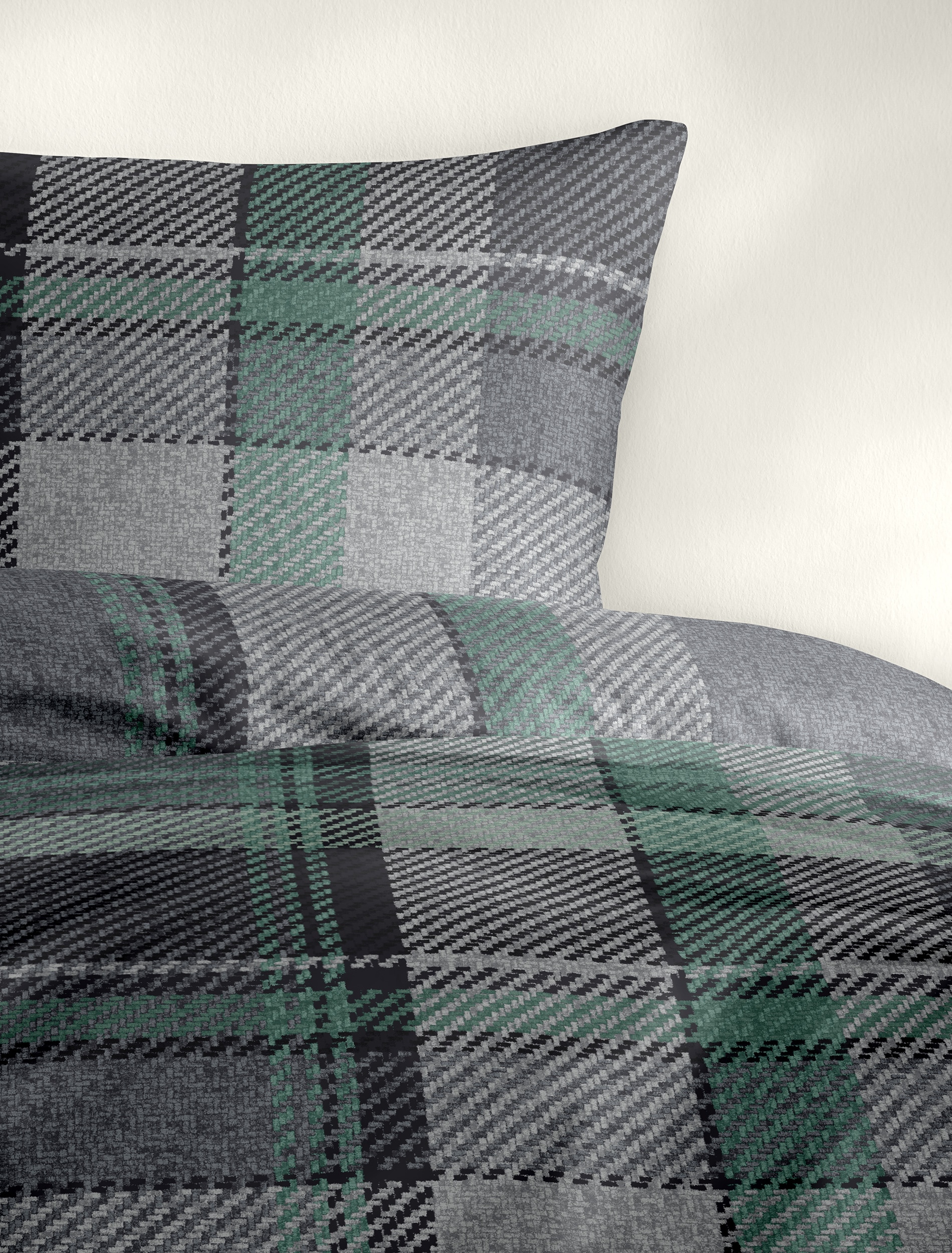 BIERBAUM Linge de lit »4046« 2 cuis tlg. in Renforcé und Biber aus 100% Baumwolle, kuschelig weich