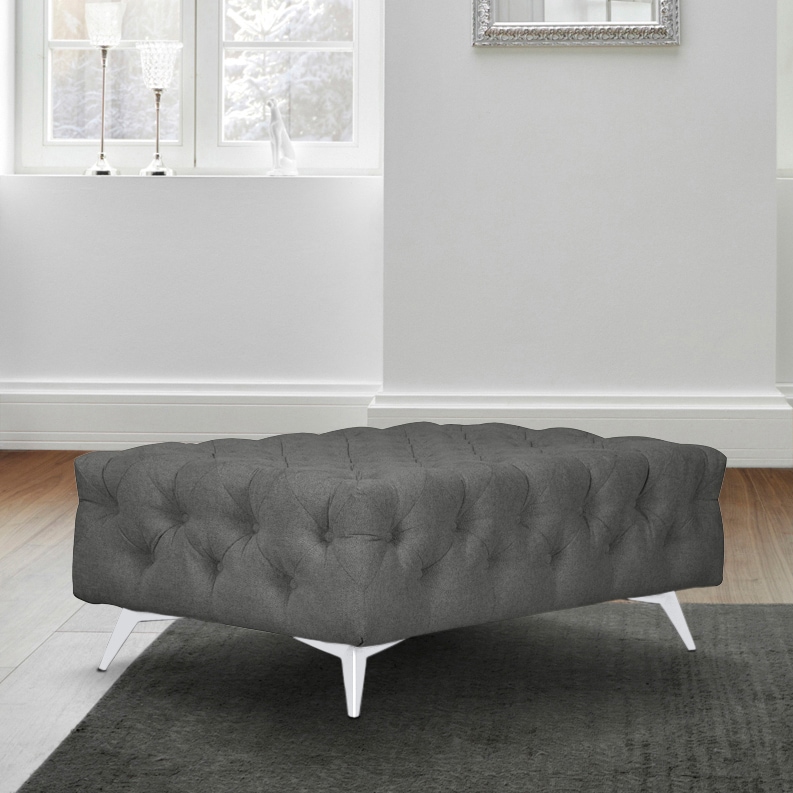 Home affaire Tabouret rembourré »Amaury« Chesterfield-Optik, Breite 120cm, Fussfarbe wählbar