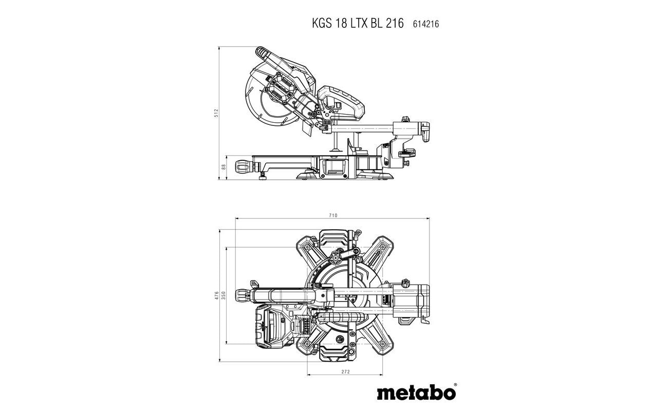 metabo Akku-Kapp-Gehrungssäge »KGS 18 LTX BL 216 Solo«