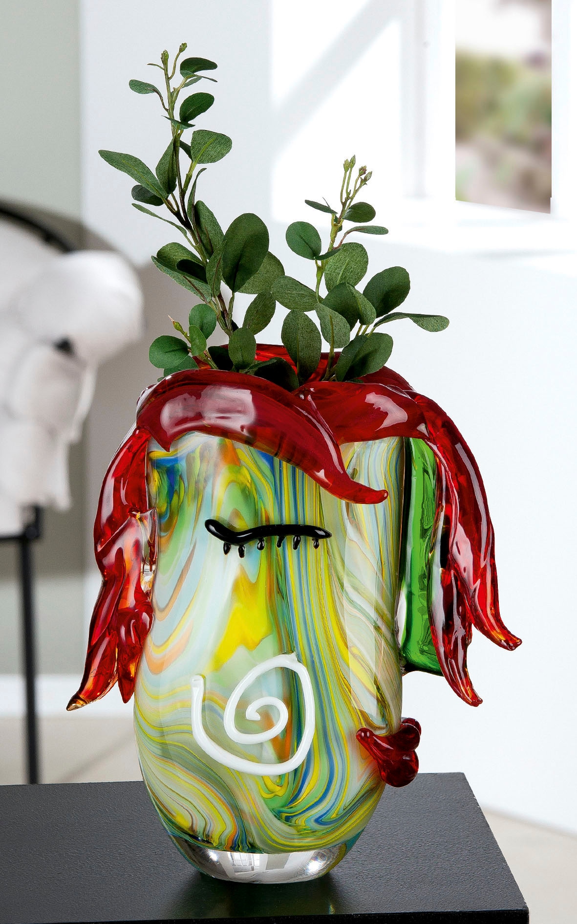 Casablanca by Gilde Tischvase »Curly« dekorative Vase aus Glas, Blumenvase