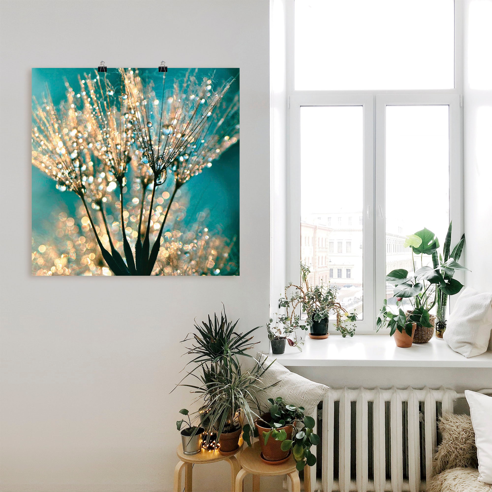 Artland Wandbild »Pusteblume Schirmchen abstrakt« Blumen 1 Stk. tlg. als Leinwandbild, Poster in verschied. Grössen