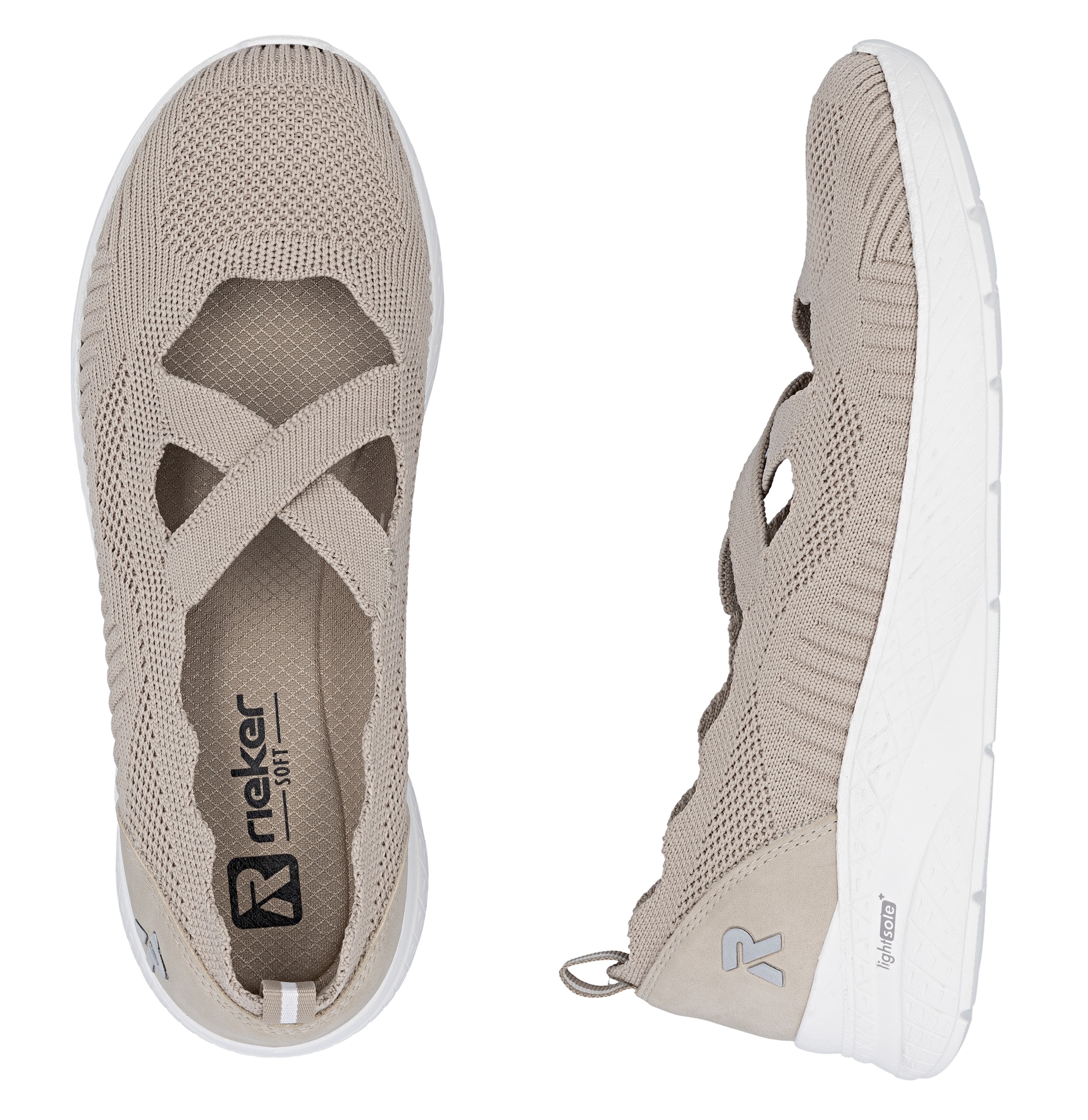 Rieker Ballerines à lanières  Chaussure à enfiler, slipper en fabrication vegan