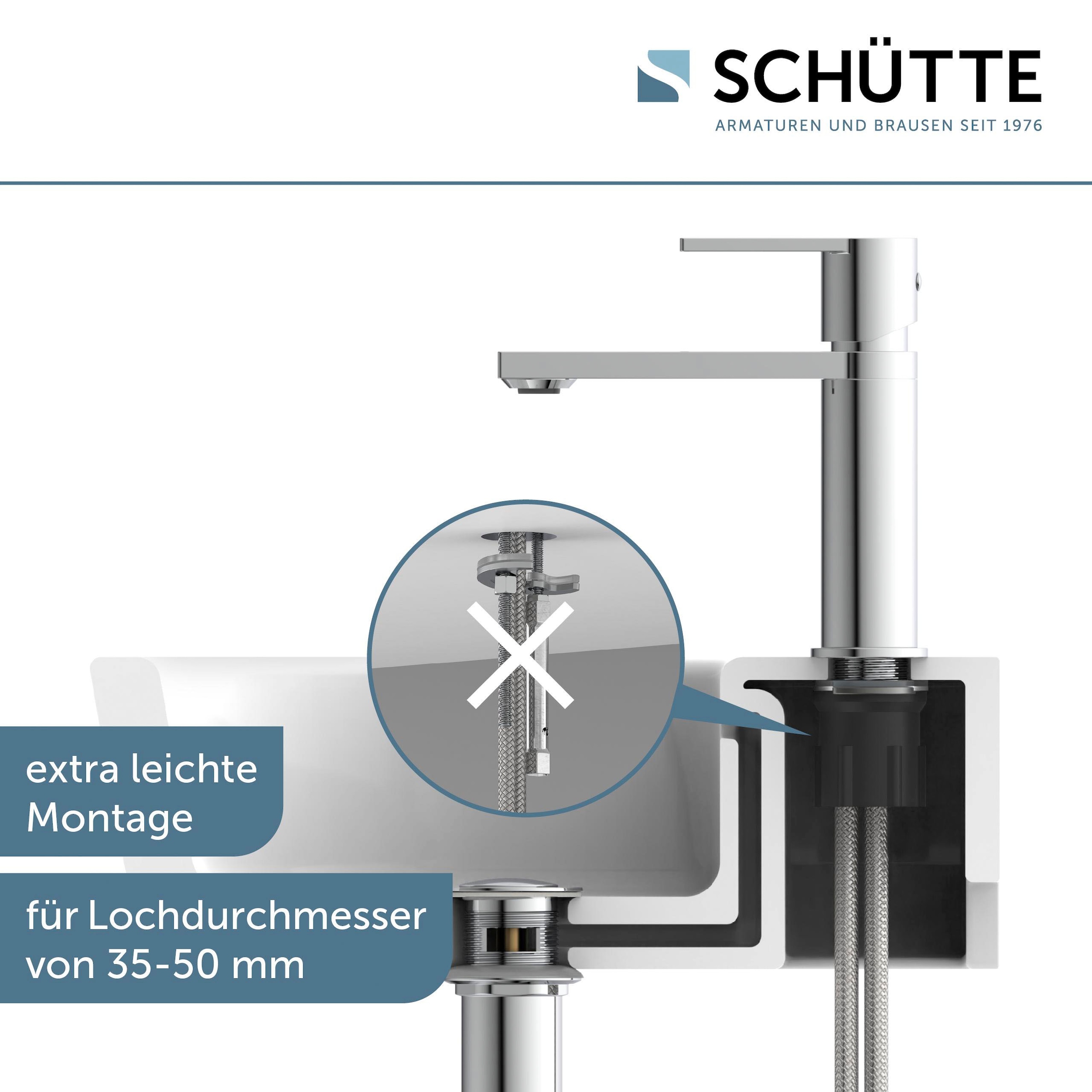 Schütte Robinet de lavabo »MANHATTAN« Protection contre les brûlures, économie d'eau, buse de marque
