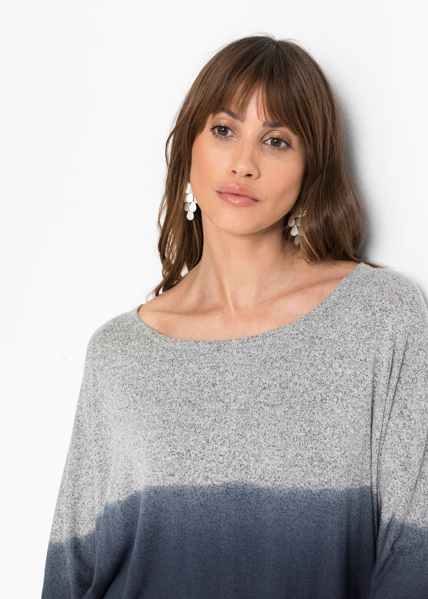 bonprix T-shirt oversize Oversize-Passform, 3/4-Ärmel, mit Farbverlauf