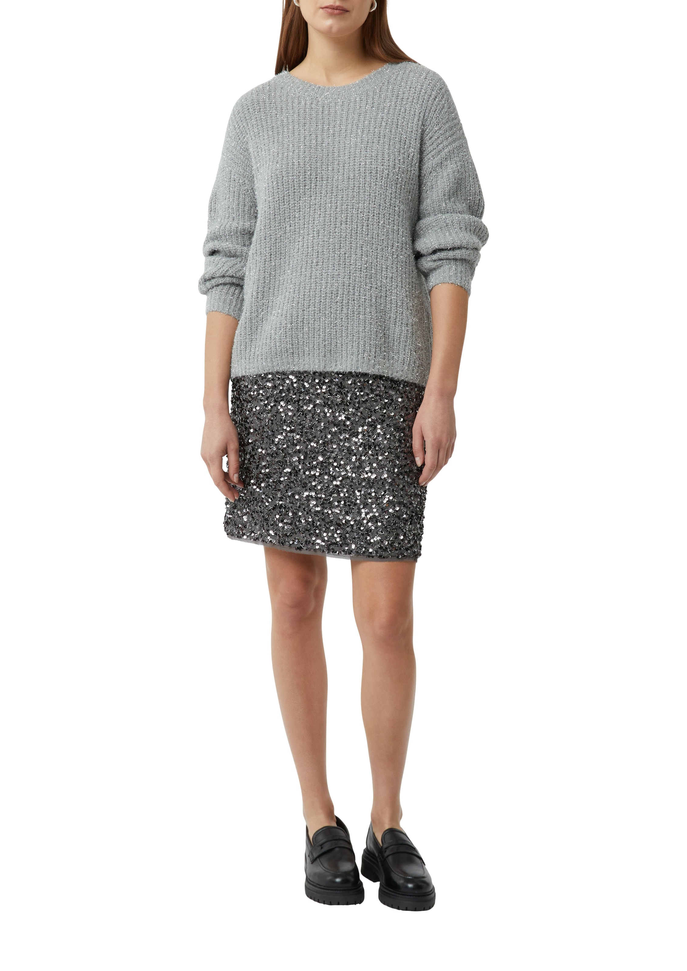Comma Strickpullover mit Glitzerfäden