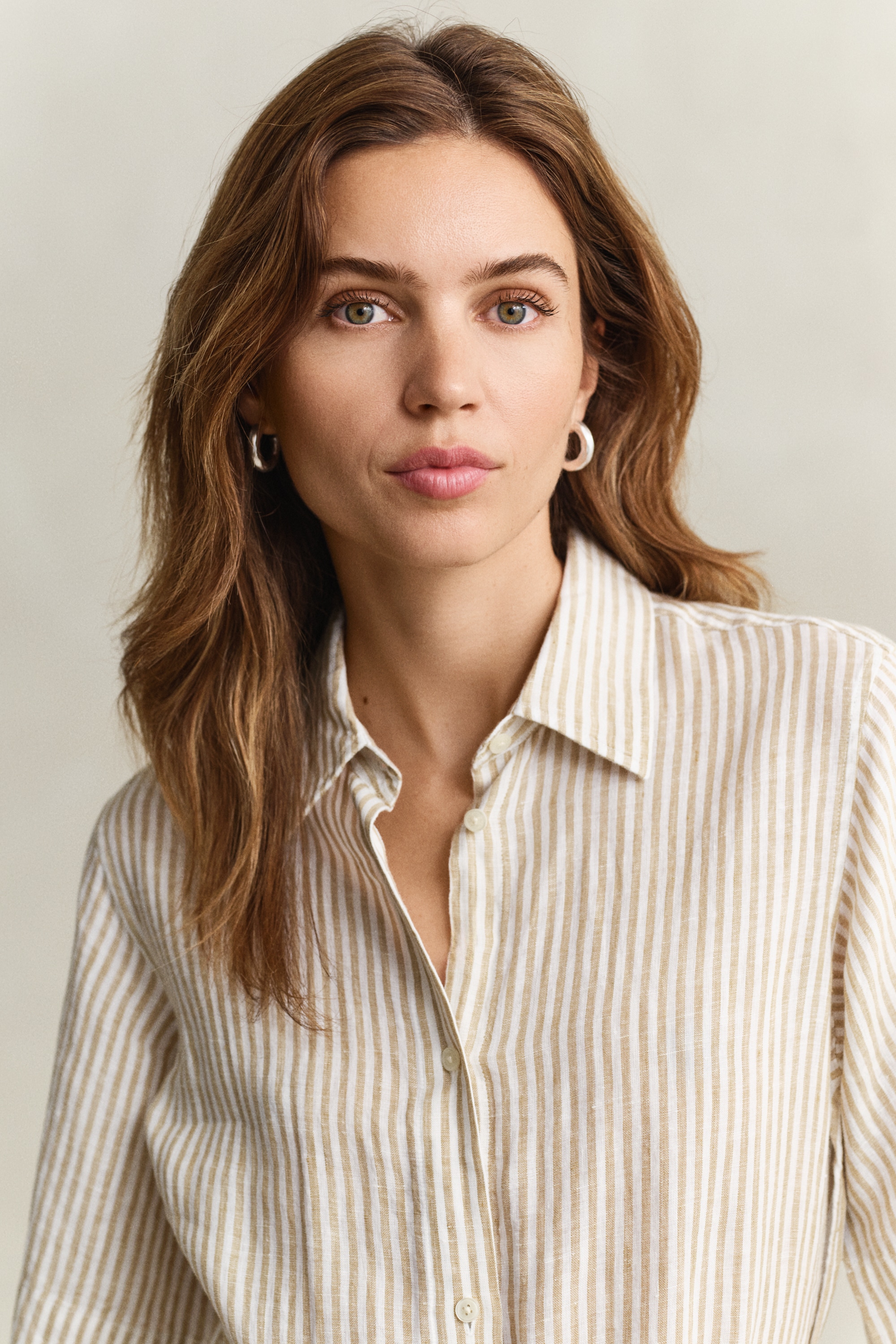 Gant Robe chemisier »STRIPED LINEN« Poches dans les coutures latérales Regular fit mit Bindegürtel