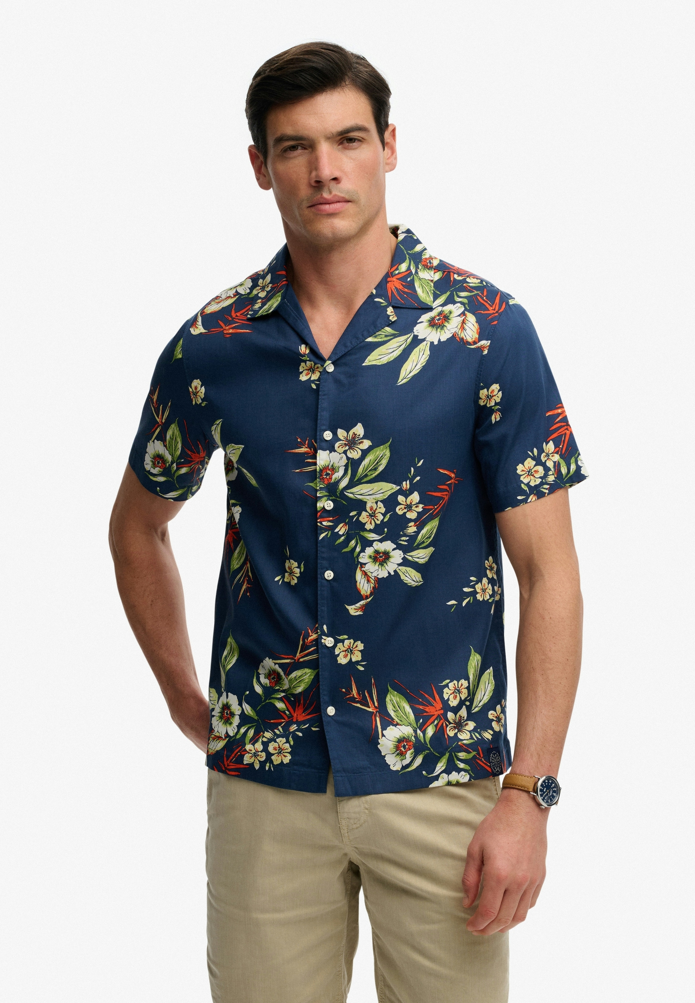 Superdry Chemise hawaïenne »HAWAIIAN PRINT S/S SHIRT« mit sommerlich coolem Hawaii-Blumen-Print