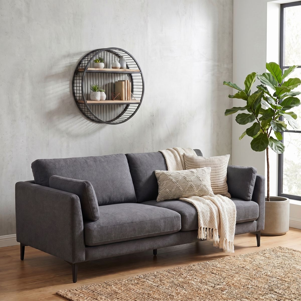 Ambiente Haus Étagère murale »Urban rundes Wandregal - (H) 60cm« 1 cuis tlg.