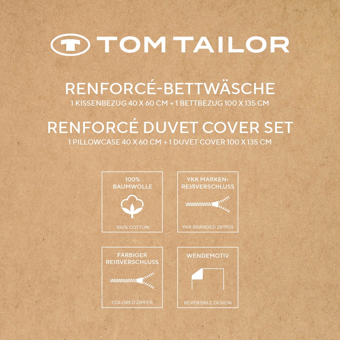 TOM TAILOR HOME Linge de lit pour bébé »TWO-TONE SOLID COLORS in Gr. 100x135cm« 2 cuis new bedroom, étiquette tissée