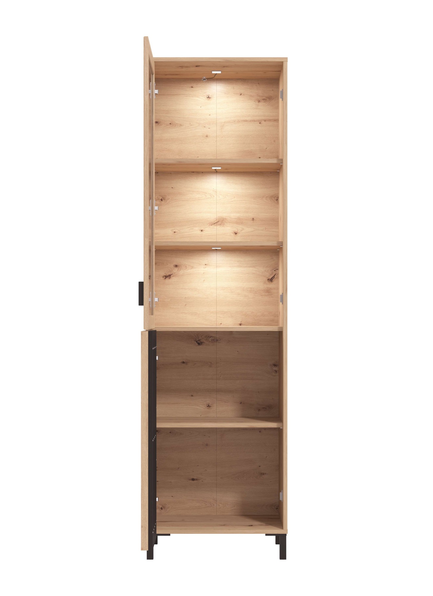 Home affaire Vitrine »LAVAL Vitrinenschrank, Glasschrank, Standvitrine, Highboard/Sideboard« Türen, 4 Einlegeböden, 5 Fächer, Gesamtmasse (B/T/H): 54,5/40/192,5 cm