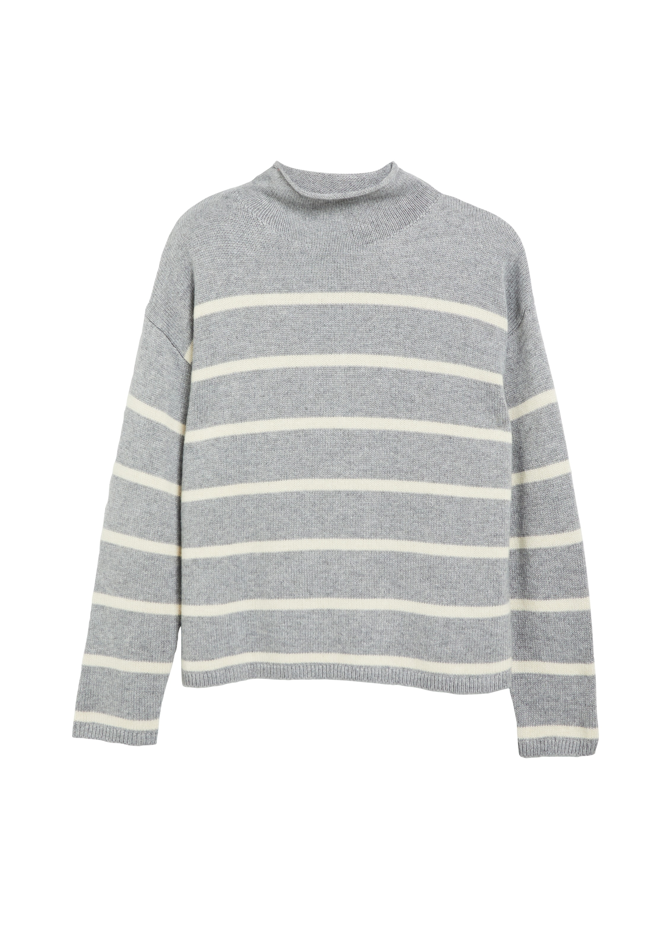 s.Oliver Pull en tricot im Streifen-Look und mit Stehkragen / Wolle
