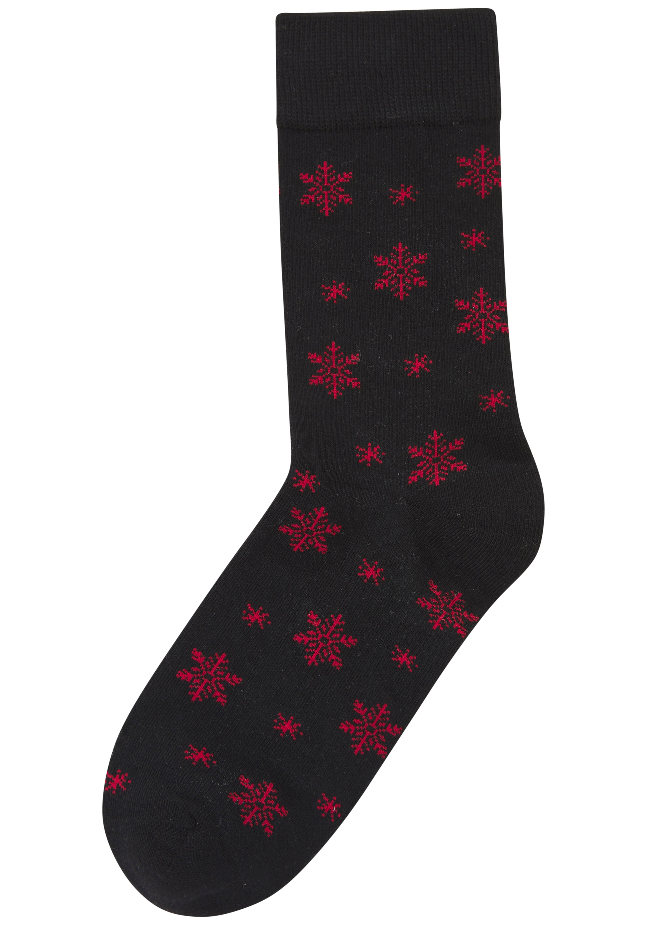 LASCANA Socken Packung, 3 Paar tlg. mit weihnachtlichem Dackelmotiv