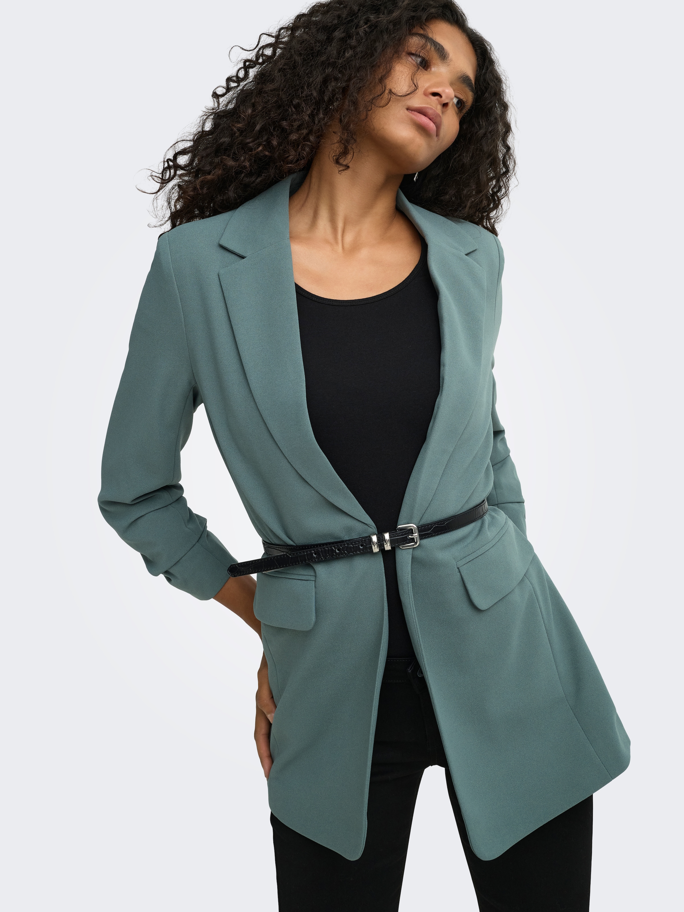 ONLY Blazer long »ONLKALINA 3/4 OPEN BLAZER CC TLR« mélange de matières, coupe ample