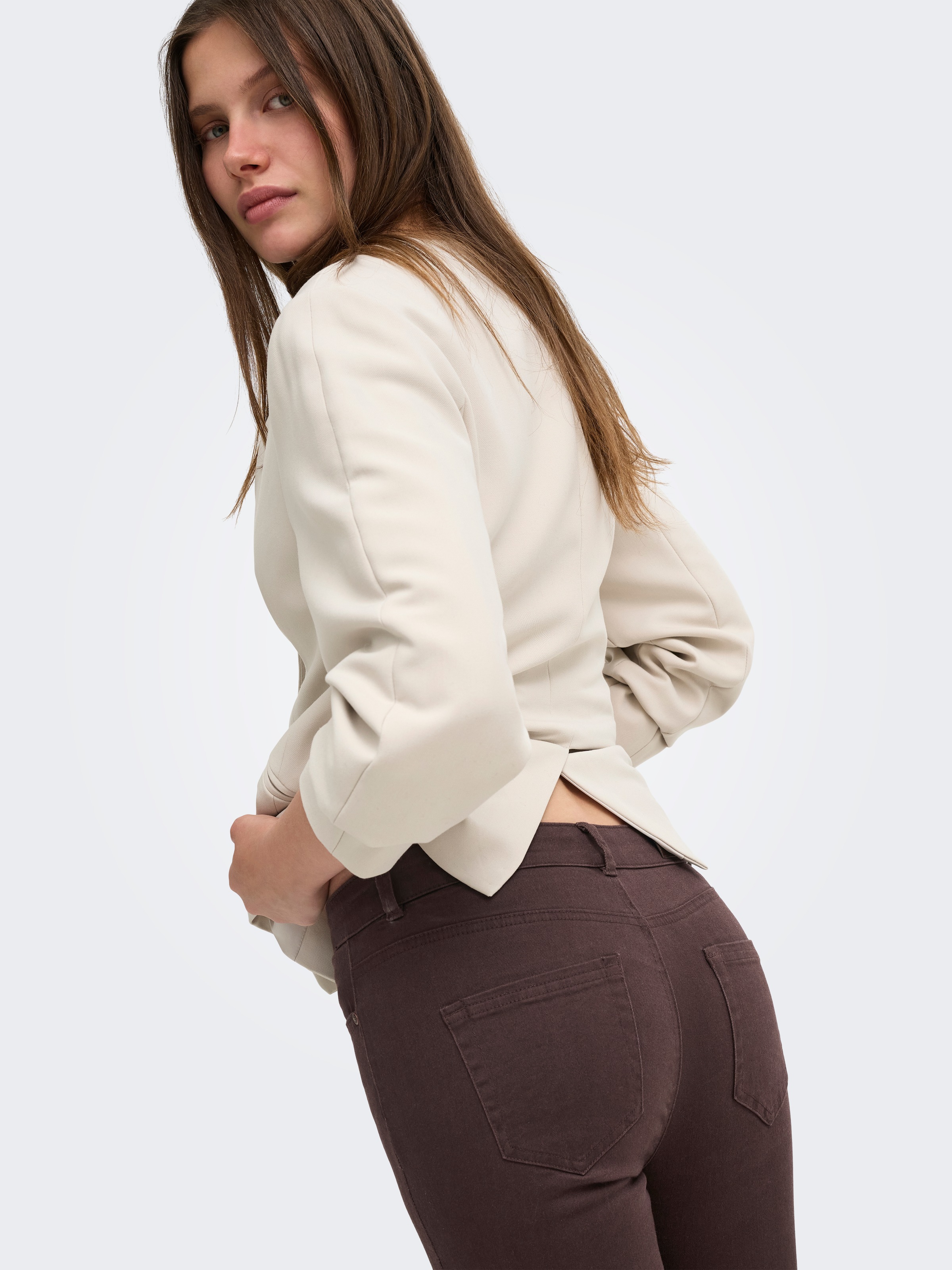 ONLY Pantalon bootcut »ONLBLUSH MID FLARED COLOUR PANT PNT NOOS«  mélange de coton, coupe bootcut