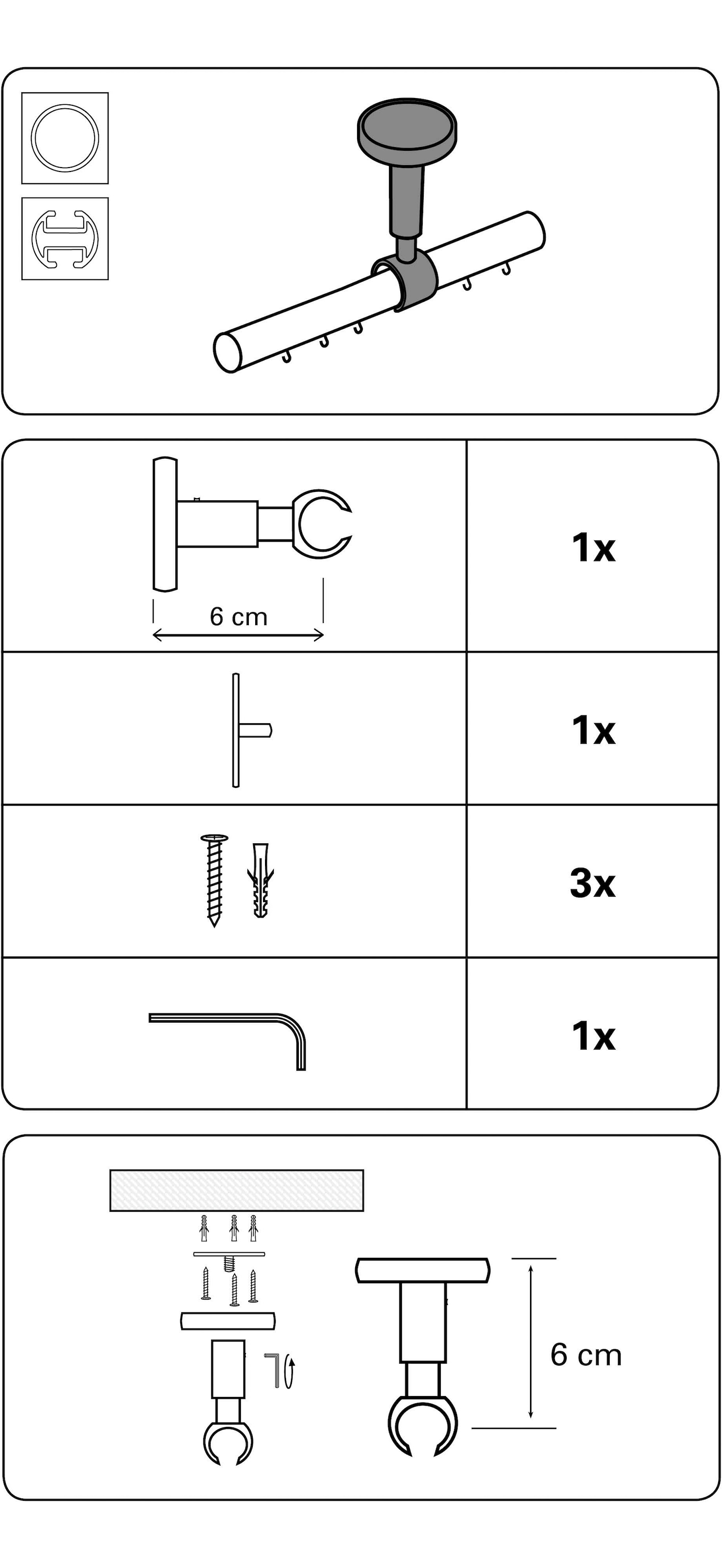 GARDINIA Deckenträger für Gardinenstangen »Kira« Serie Gardinenstange Kira