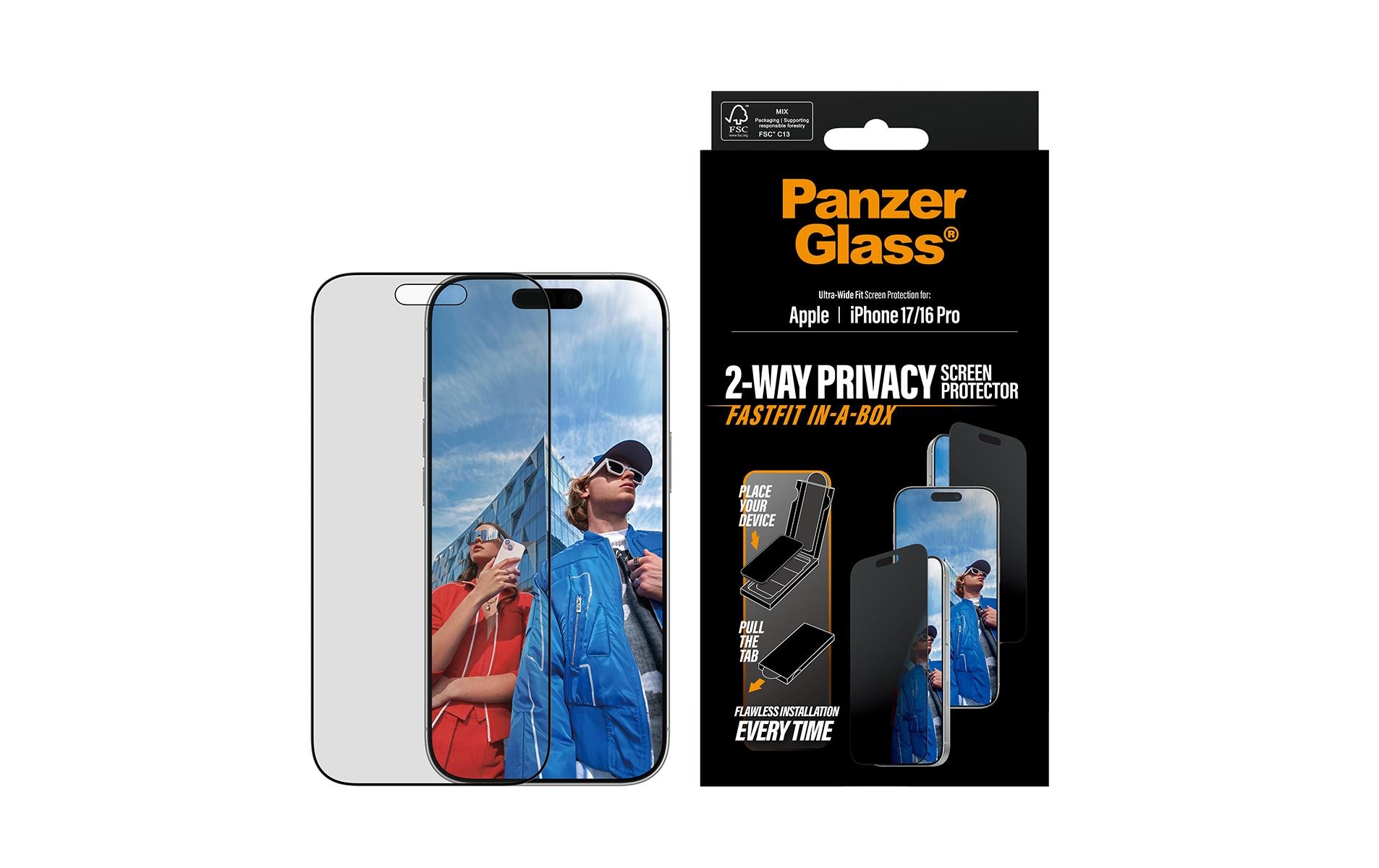 PanzerGlass Film de protection d'écran »Ultra Wide Fit Privacy Fastfit iPhone 17« für iPhone 17