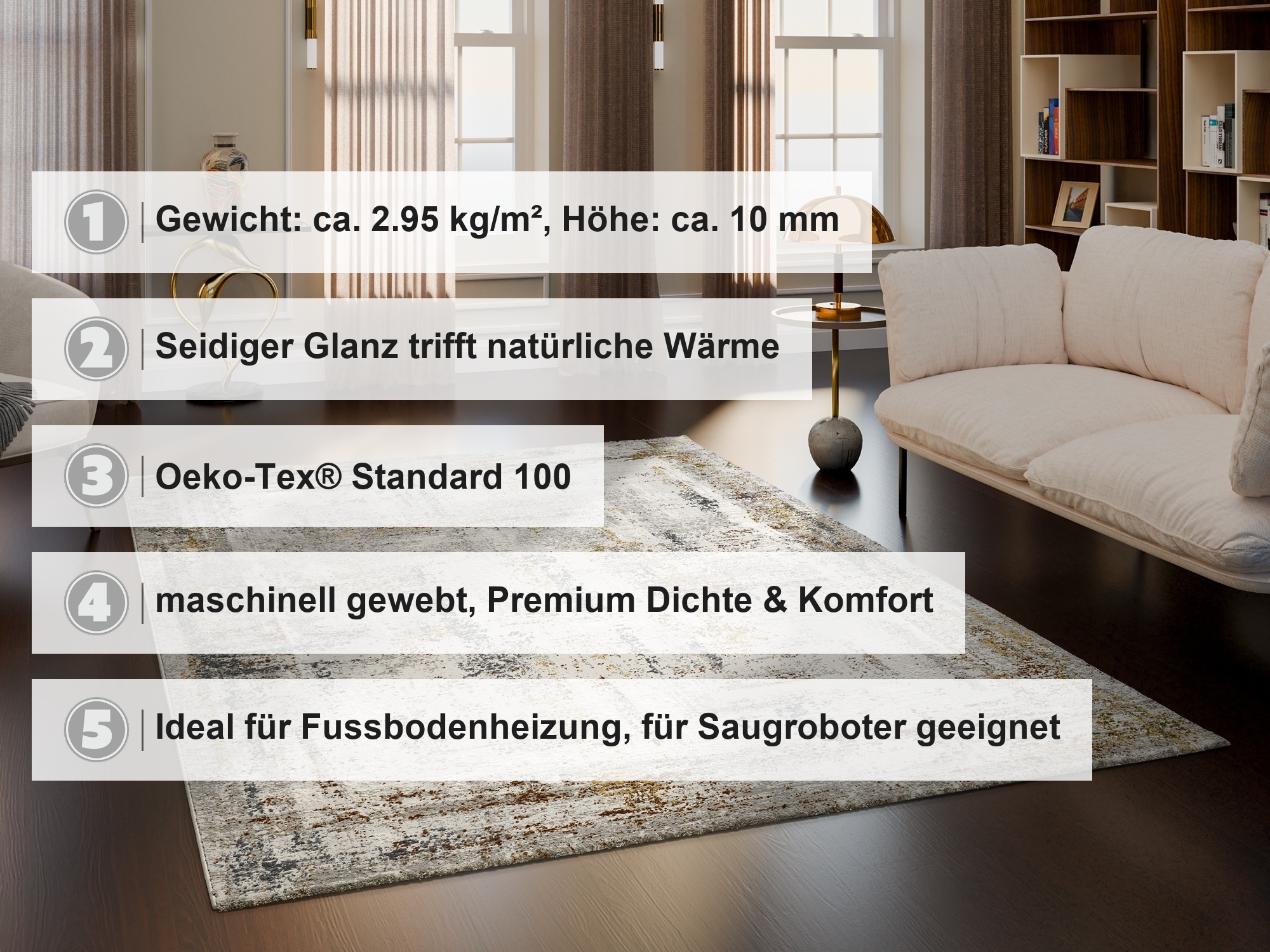 OCI DIE TEPPICHMARKE Tapis »MANCHESTER DELMONT« Rectangulaire 10 mm Höhe Tapis design à poils courts de haute qualité