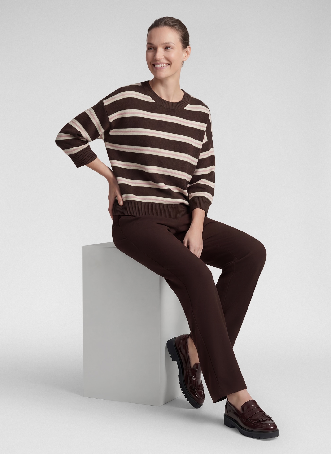 Rabe Pull en tricot avec motif à rayures