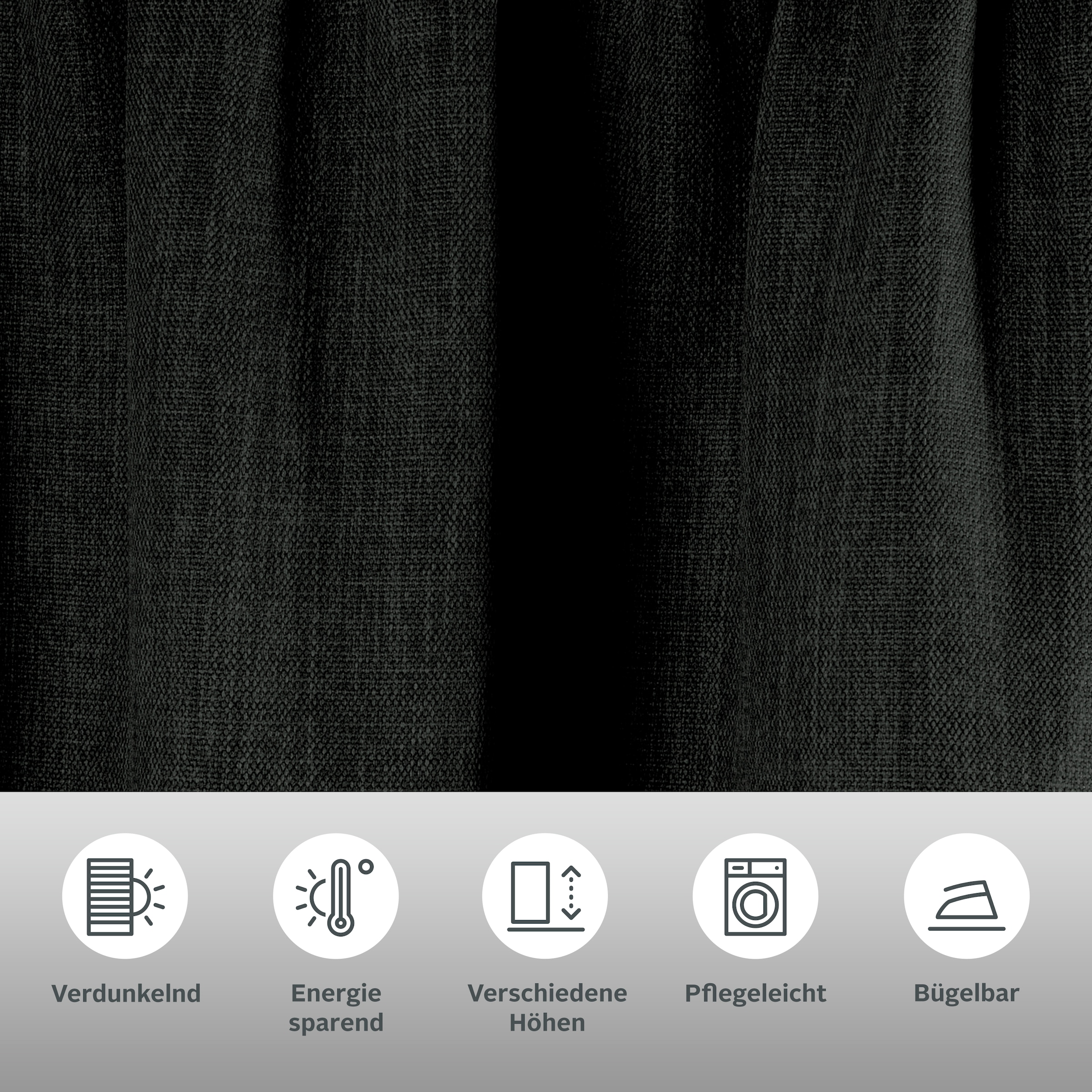 Bruno Banani Verdunkelungsvorhang »Bela« Kräuselband 1 Stk. tlg. blickdicht, meliert, verschiedene Grössen,