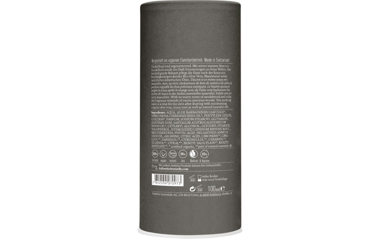   After-Shave »Farfalla Natural Balm Sandalwood 100 ml«