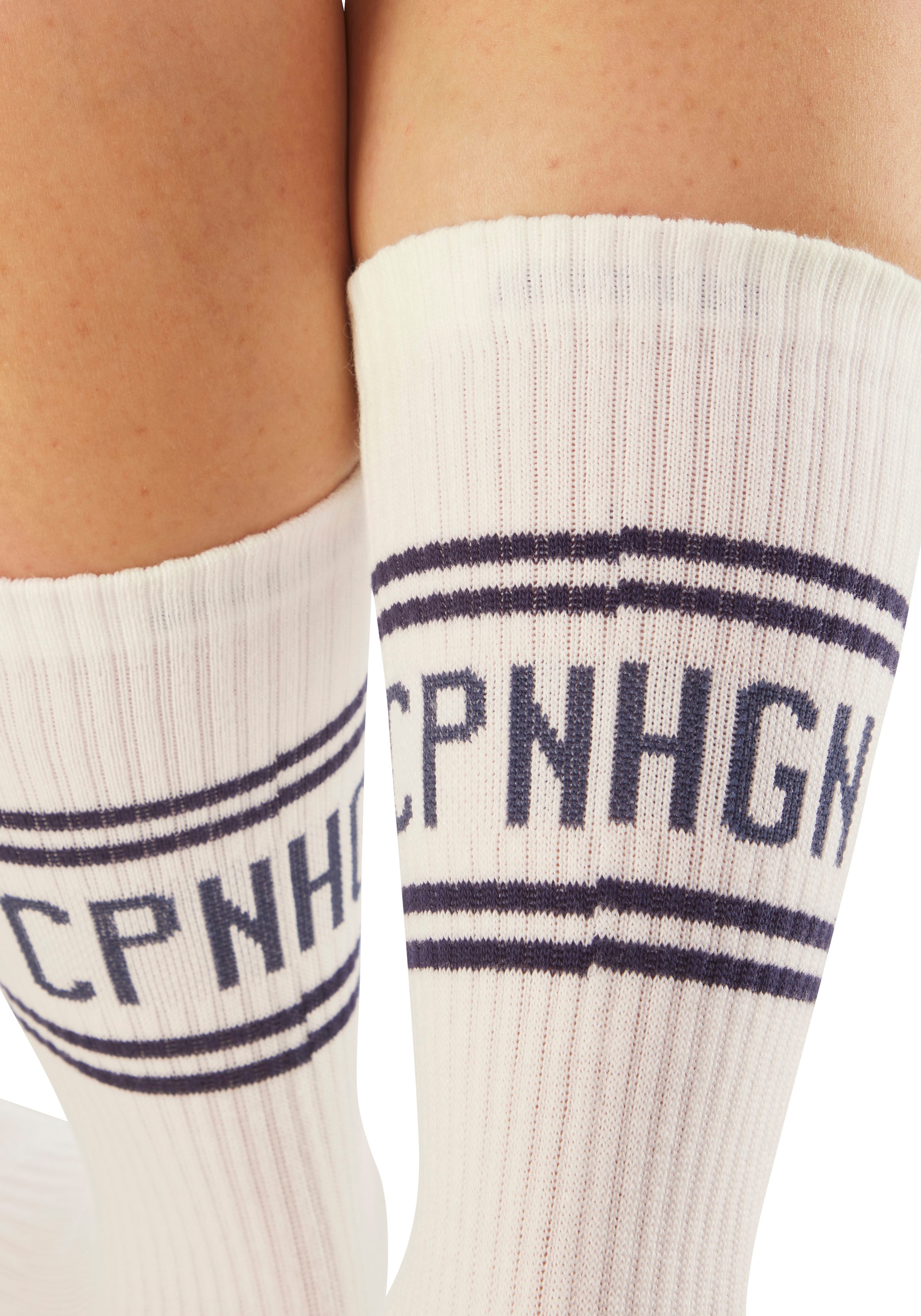 Copenhagen Studios Langsocken Packung, 2 Stk. tlg. mit Pikeé-Struktur unter der Sohle