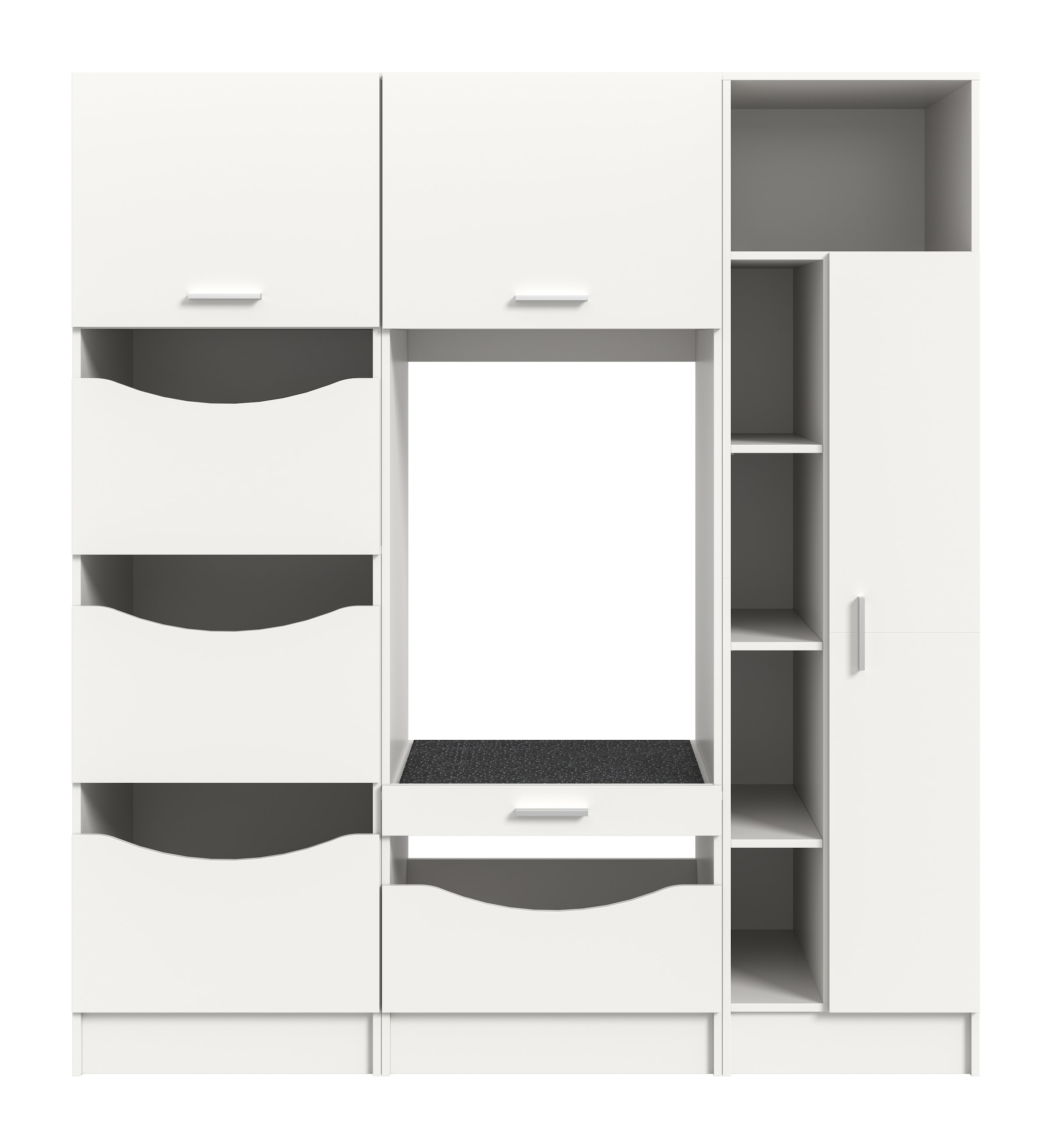 welltime Ensemble de meubles de salle de bain »FALAS, TOPSELLER!, 3-teilig, Hauswirtschaftsraum Set, Breite 176 cm« 1x Wäsche-, 1x Waschmaschinenumbau-, 1x Mehrzweckschrank, 