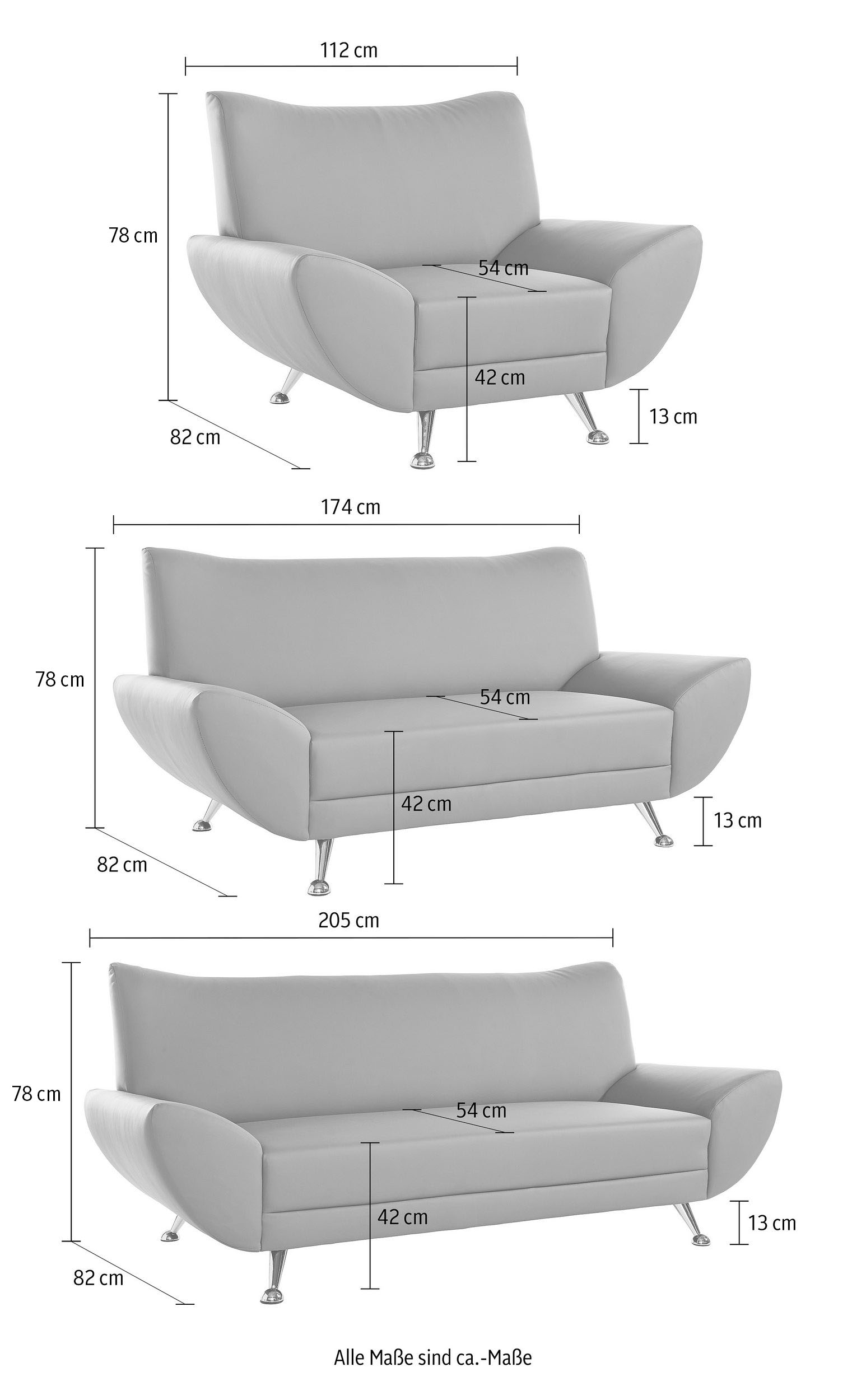 INOSIGN Ensemble rembourré »Saltare elegant und komfortabel, OTTOs Choice, 3-2-1« 3 cuis tlg.