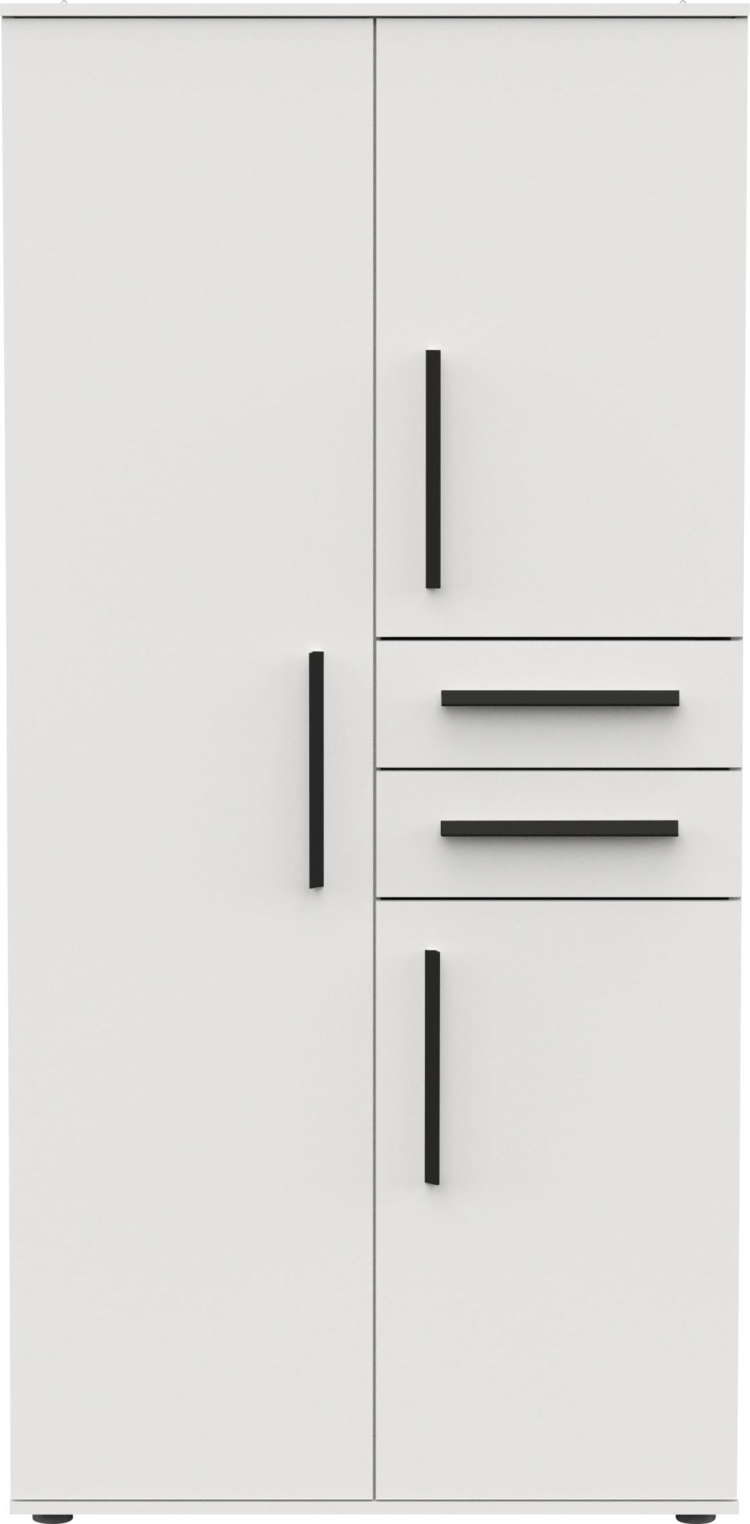 Demeyere GROUP Armoires à vêtements »VERSATIL – mit Schubladen in Komforthöhe & Metall-Kleiderstangen« L/H/P env. 90x190x50 cm,  beaucoup d'espace de rangement, panneau de particules robuste, facile d'entretien, Made in EU